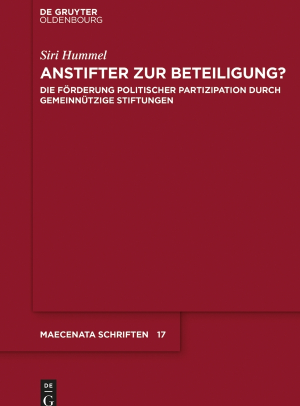 Anstifter zur Beteiligung? Die FÃ¶rderung politischer Partizipation durch gemeinnÃ¼tzige Stiftungen 1st Edition â€“ PDF/EPUB Version Downloadable