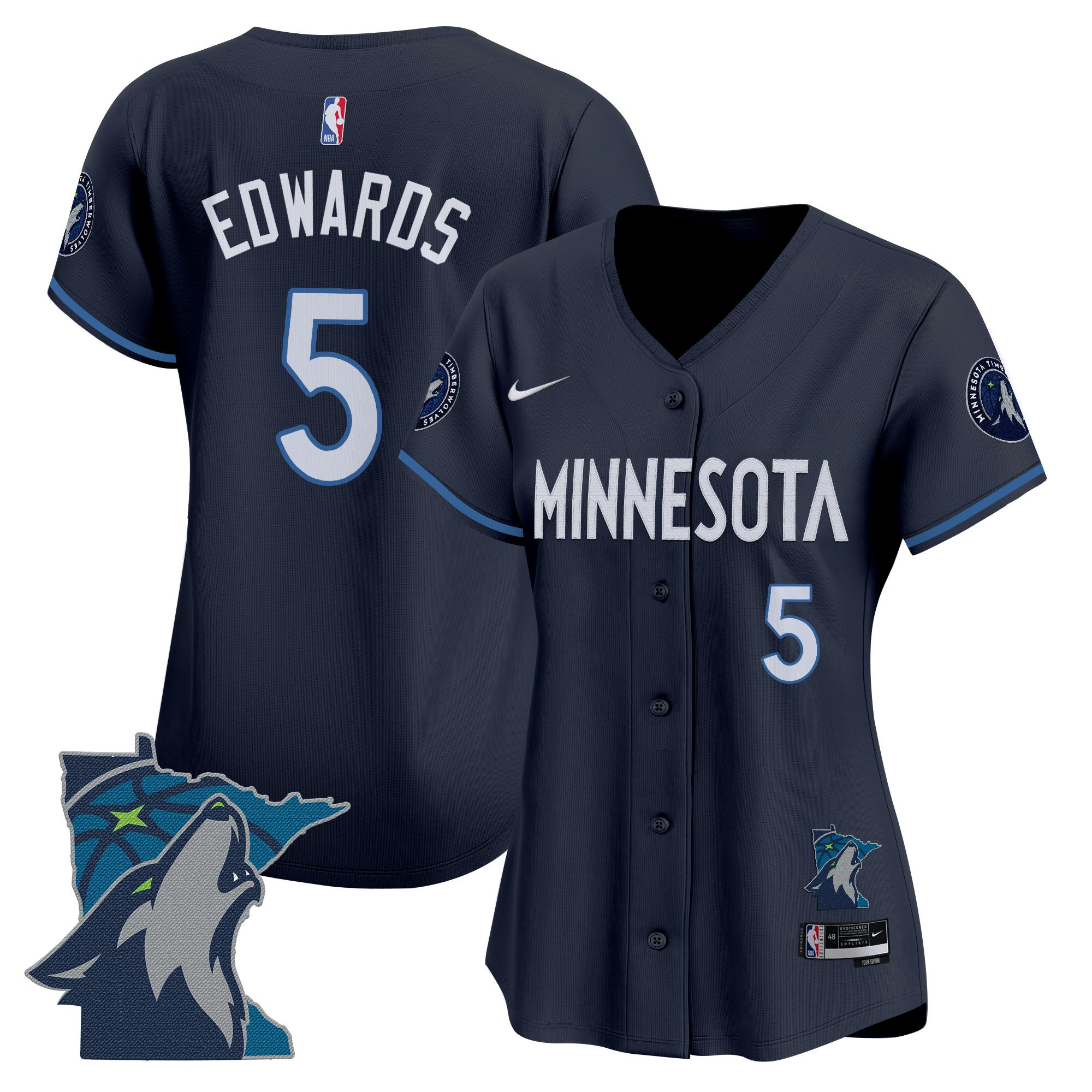 Anthony Edwards Women's Minnesota Timberwolves 2025 Vapor Baseball icon Jersey - All Stitched