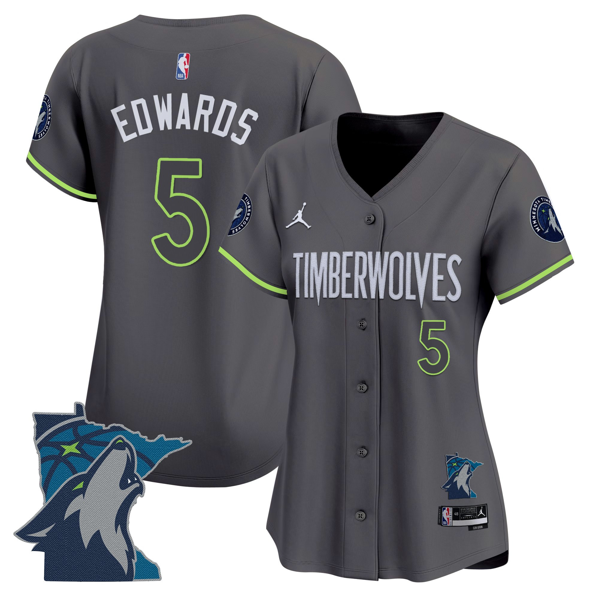 Anthony Edwards Women's Minnesota Timberwolves 2025 Vapor Baseball Statement Jersey - All Stitched