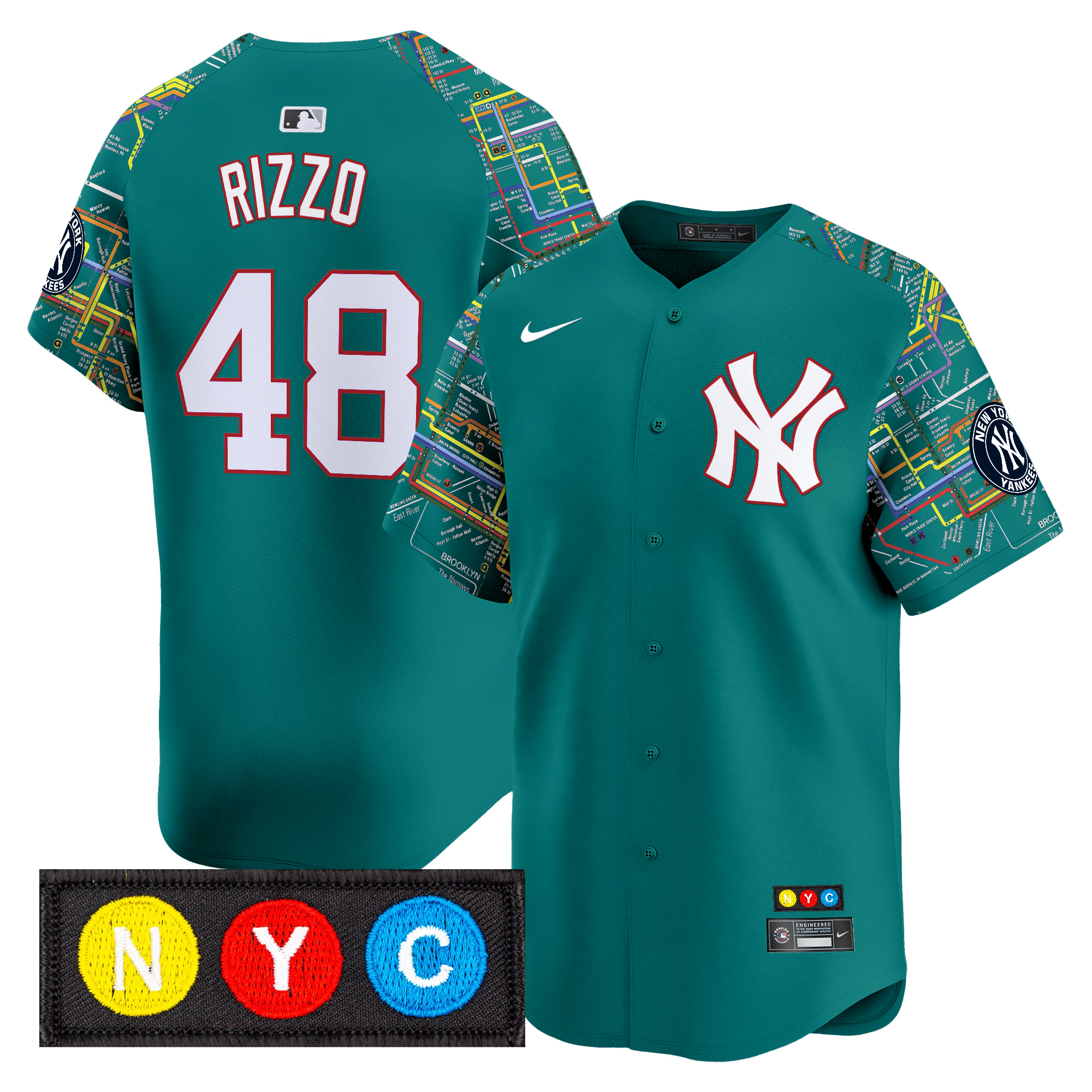 Anthony Rizzo Men's New York Yankees Subway Style Vapor Premier Limited Lexington Line Jersey - Stitched