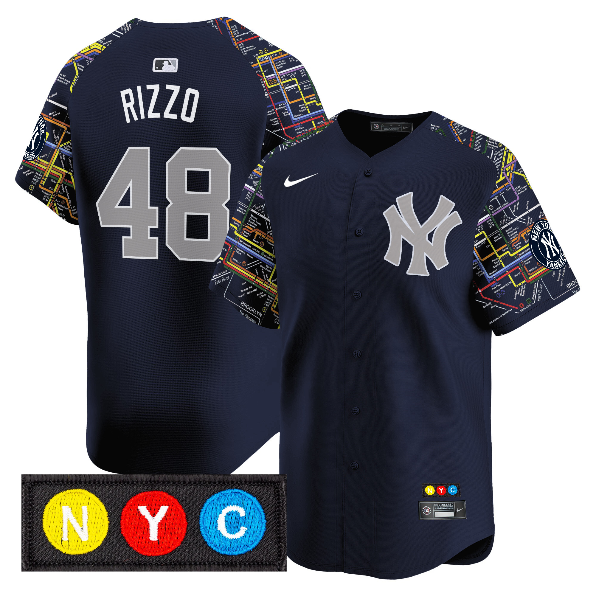 Anthony Rizzo Men's New York Yankees Subway Style Vapor Premier Limited Navy Jersey - Stitched