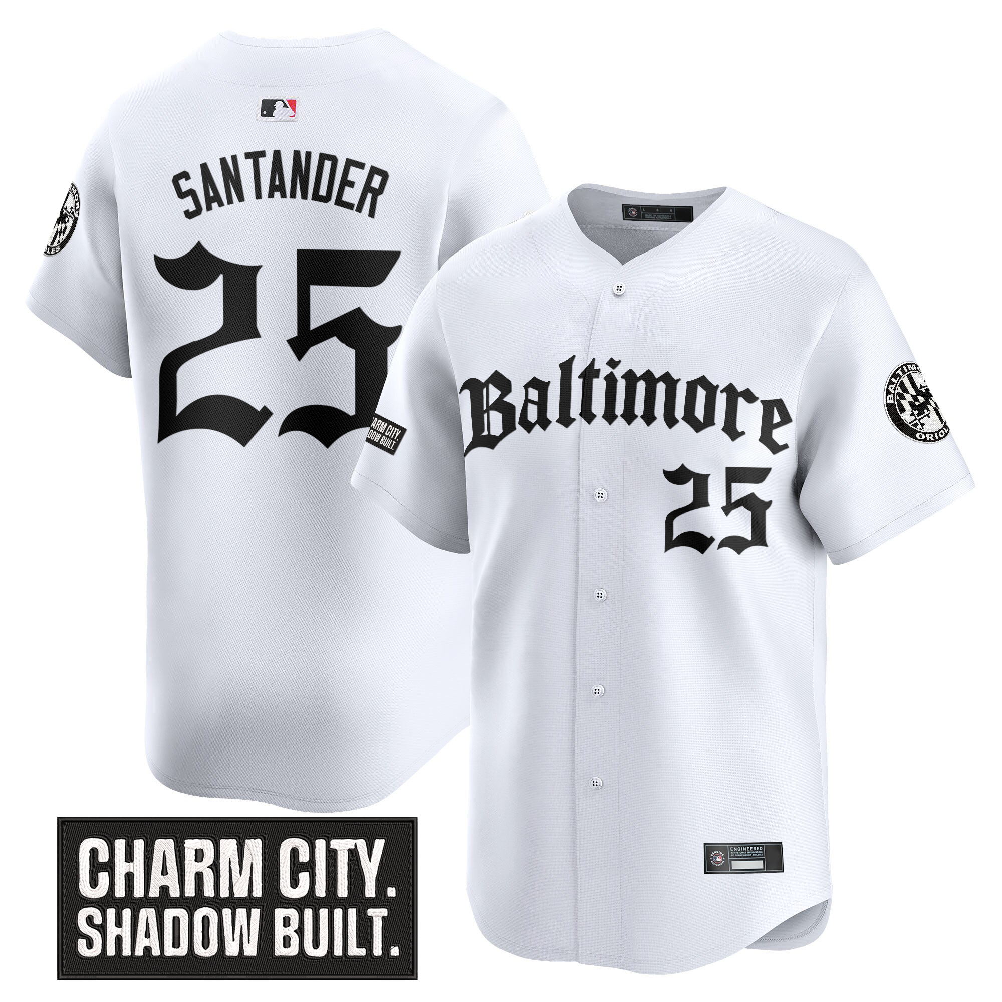 Anthony Santander Men's Baltimore Orioles 'Gothic Harbor Edition' Vapor Premier Limited White Jersey - All Stitched