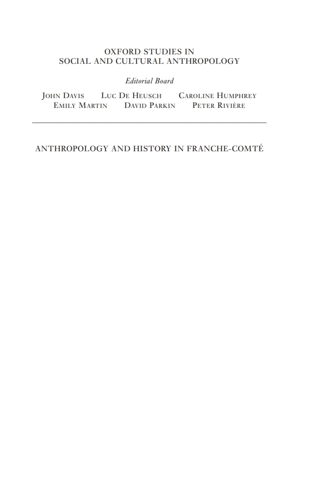 Anthropology and History in Franche-ComtÃ© A Critique of Social Theory â€“ PDF/EPUB Version Downloadable