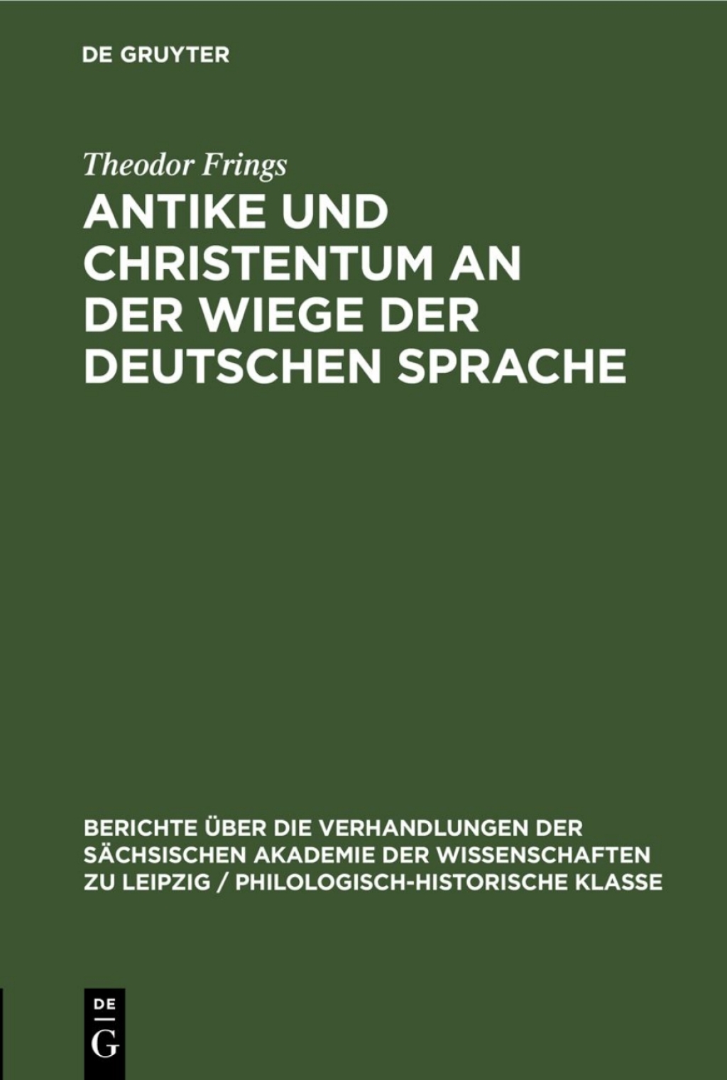 Antike und Christentum an der Wiege der Deutschen Sprache 1st Edition â€“ PDF/EPUB Version Downloadable