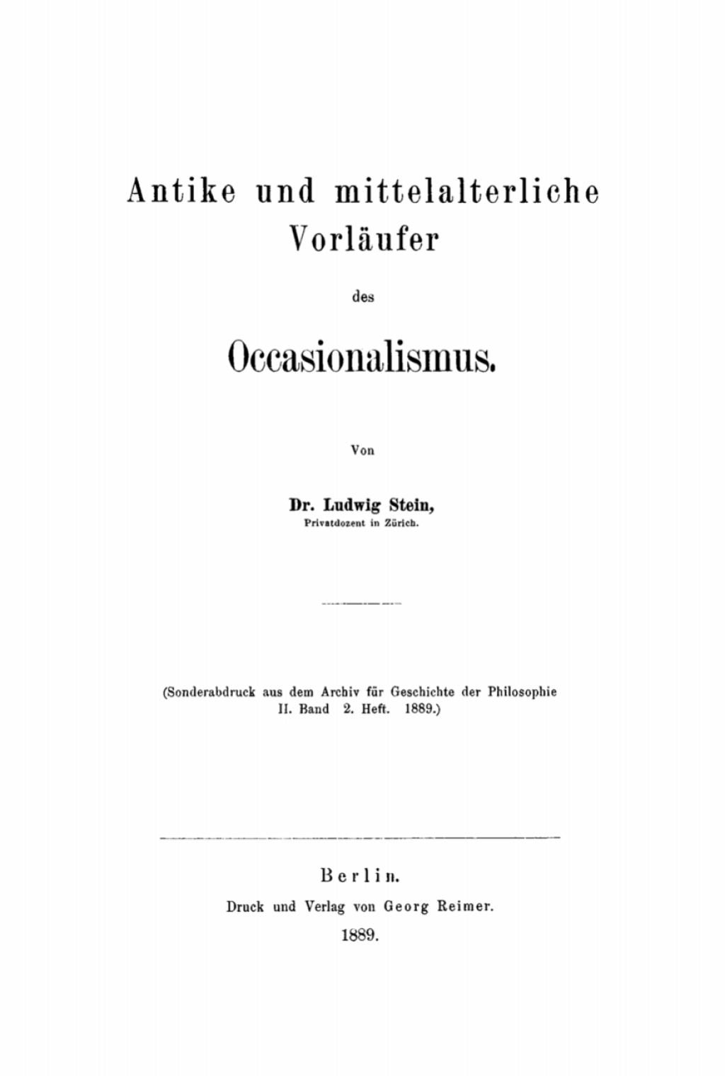 Antike und mittelalterliche VorlÃ¤ufer des Occasionalismus 1st Edition â€“ PDF/EPUB Version Downloadable