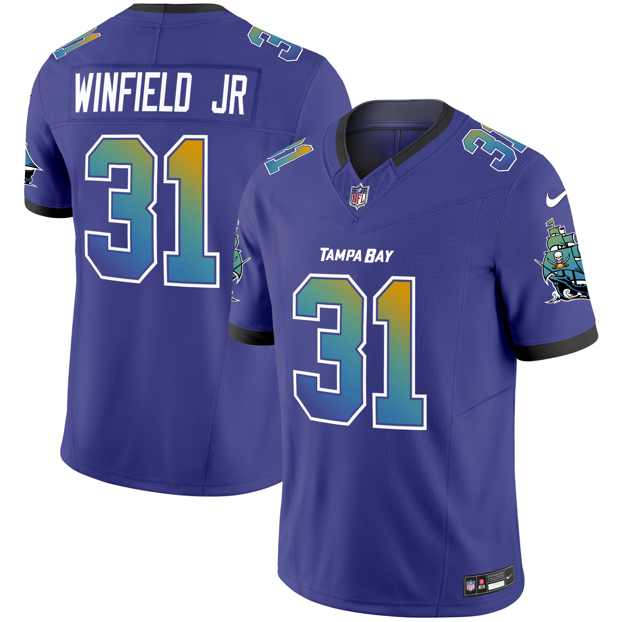 Antoine Winfield Jr. Men's Tampa Bay Buccaneers "Tampa City" Vapor Limited Purple Jersey - All Stitched