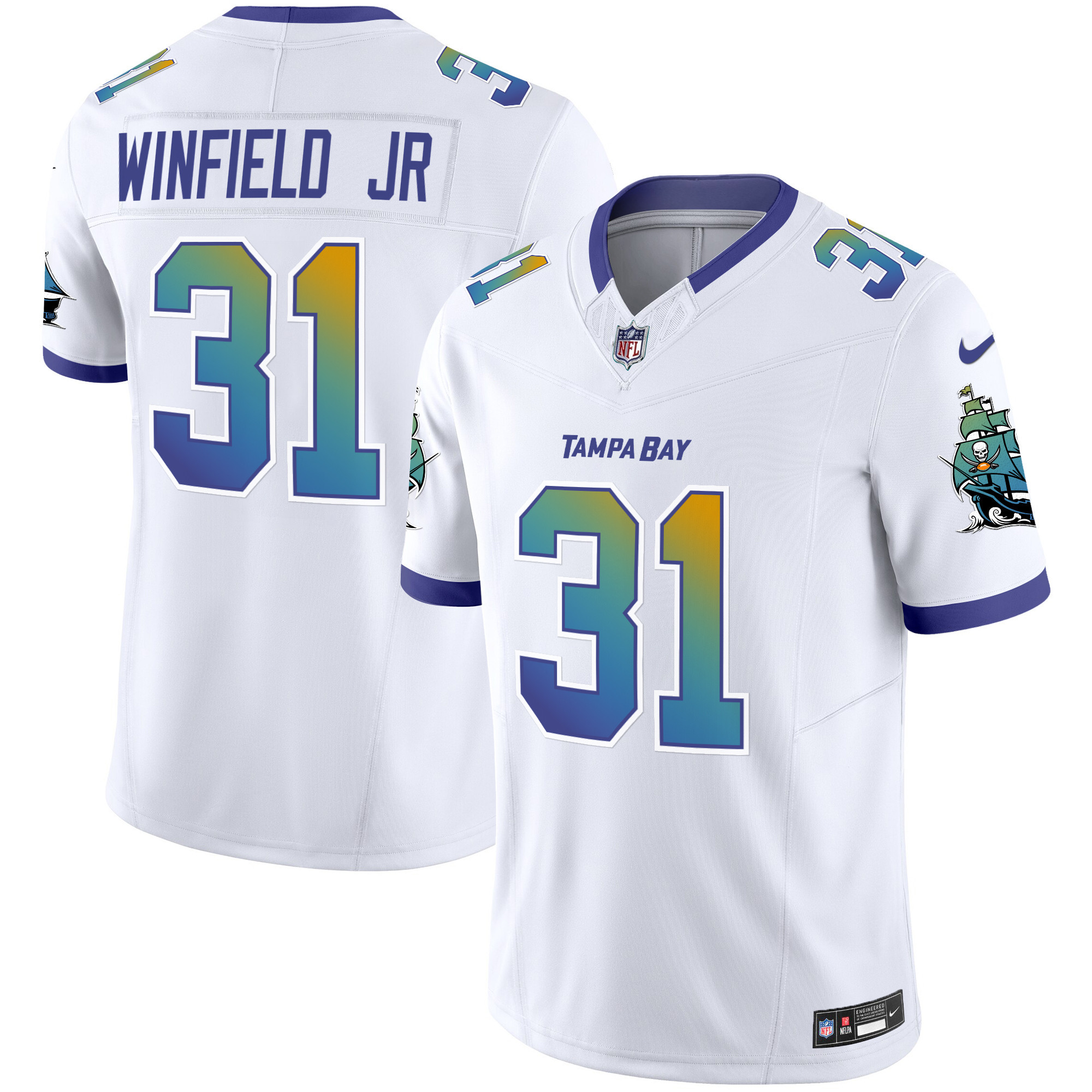 Antoine Winfield Jr. Men's Tampa Bay Buccaneers "Tampa City" Vapor Limited White Jersey - All Stitched