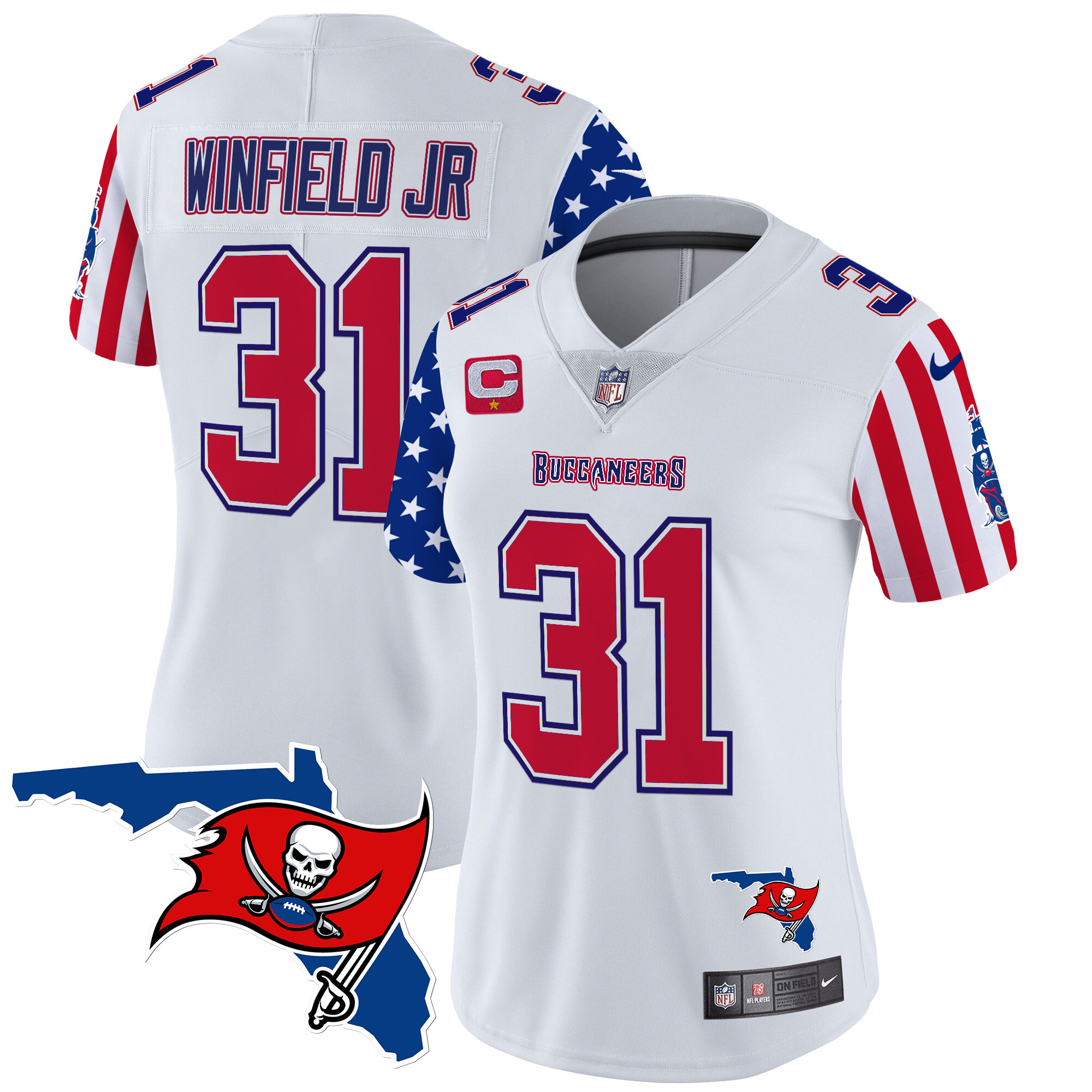 Antoine Winfield Jr. Women's Tampa Bay Buccaneers American Style Vapor Limited White Jersey - All Stitched
