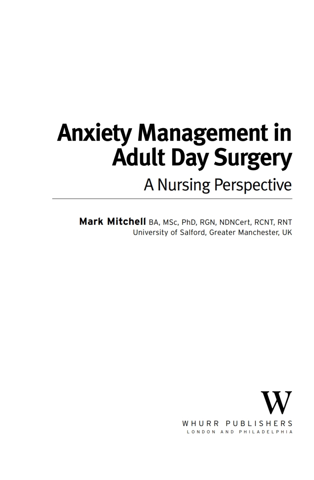 Anxiety Management in Adult Day Surgery A Nursing Perspective 1st Edition â€“ PDF/EPUB Version Downloadable