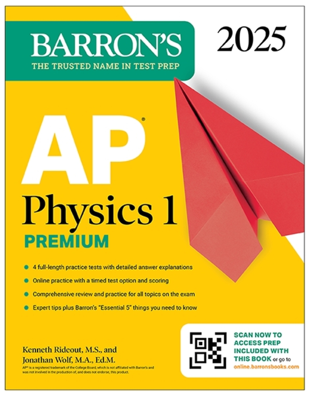 AP Physics 1 Premium, 2025: Prep Book with 4 Practice Tests + Comprehensive Review + Online Practice - (PDF/EPUB Version)