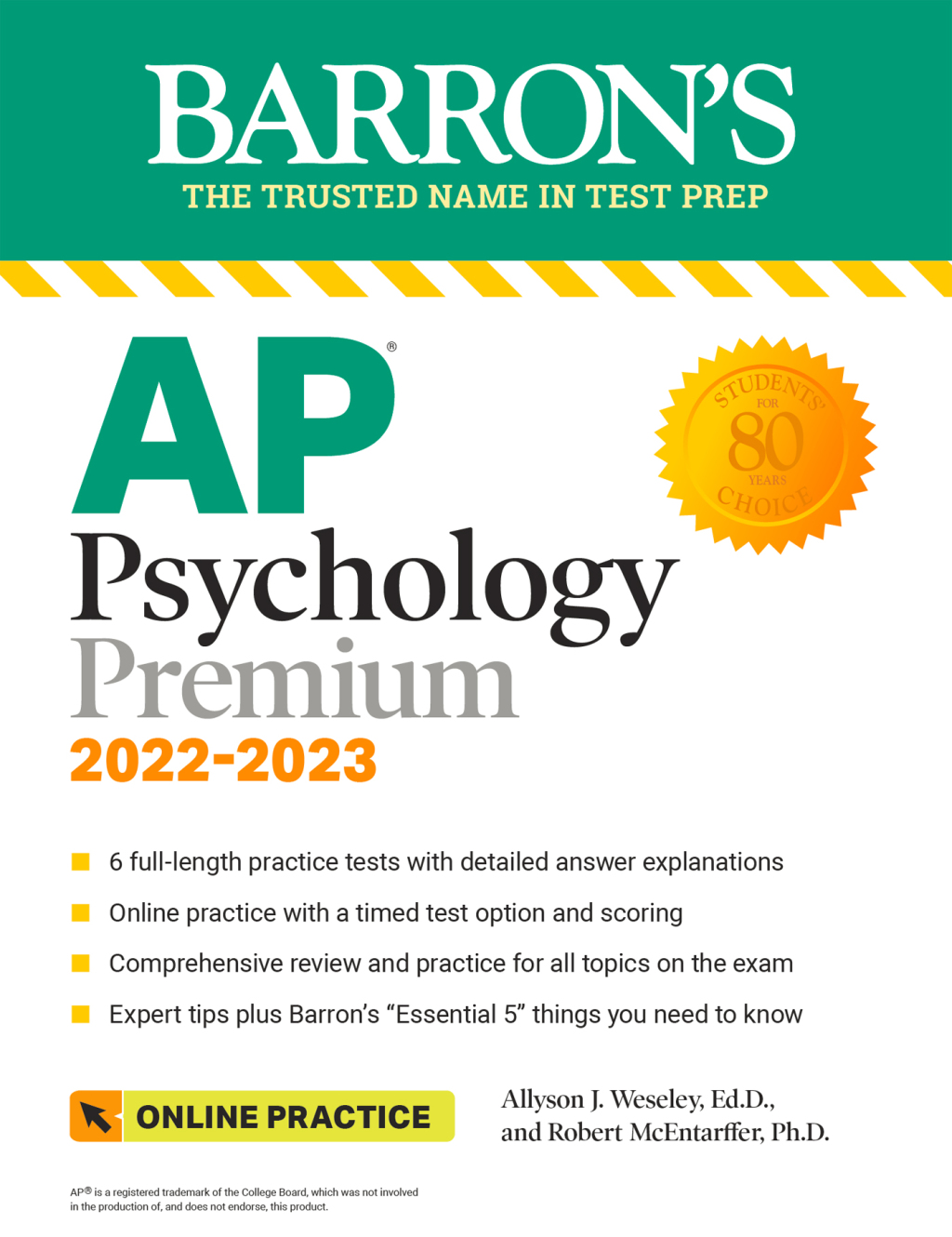 AP Psychology Premium, 2022-2023: Comprehensive Review with 6 Practice Tests + an Online Timed Test Option - (PDF/EPUB Version)