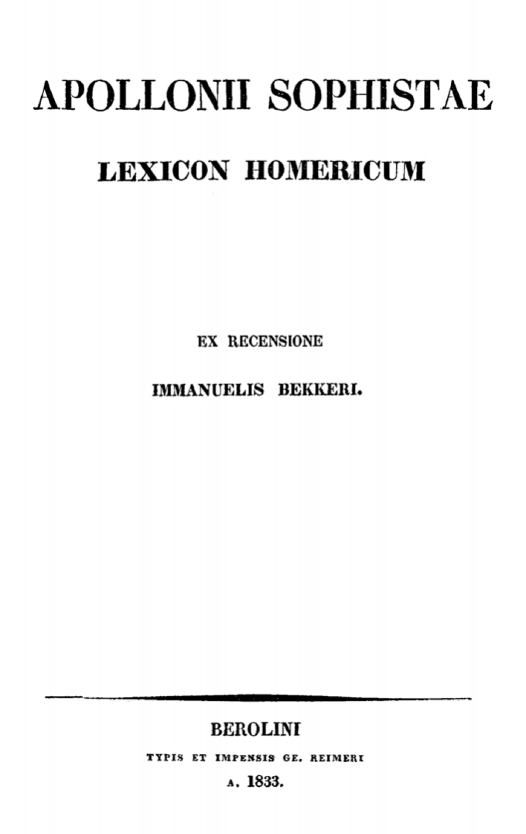 Apollonii Sophistae Lexicon Homericum 1st Edition â€“ PDF/EPUB Version Downloadable