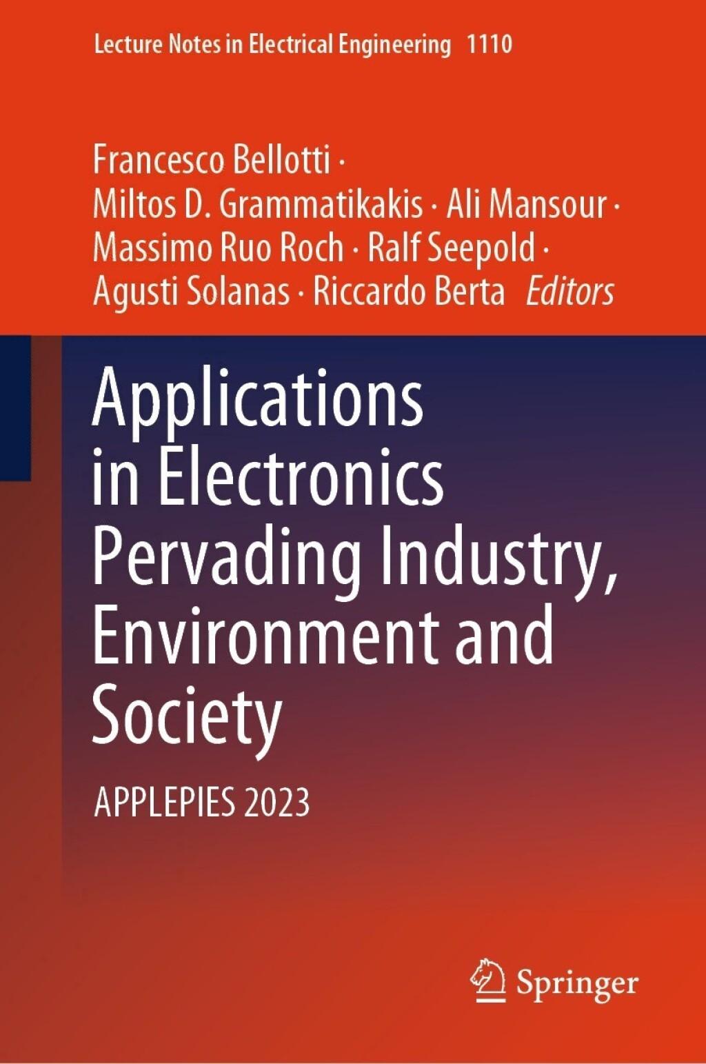 Applications in Electronics Pervading Industry, Environment and Society APPLEPIES 2023 â€“ PDF/EPUB Version Downloadable