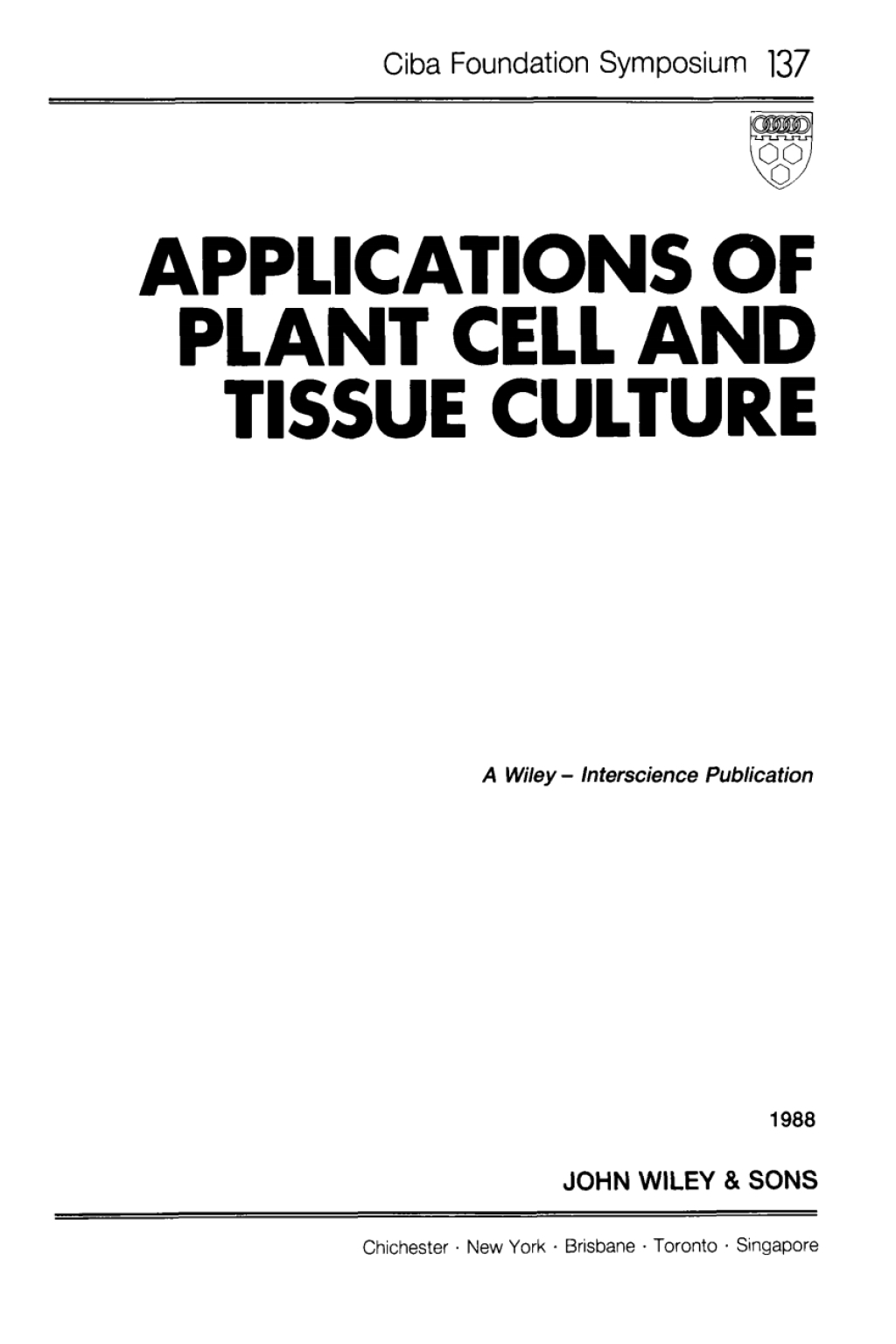 Applications of Plant Cell and Tissue Culture 1st Edition â€“ PDF/EPUB ...