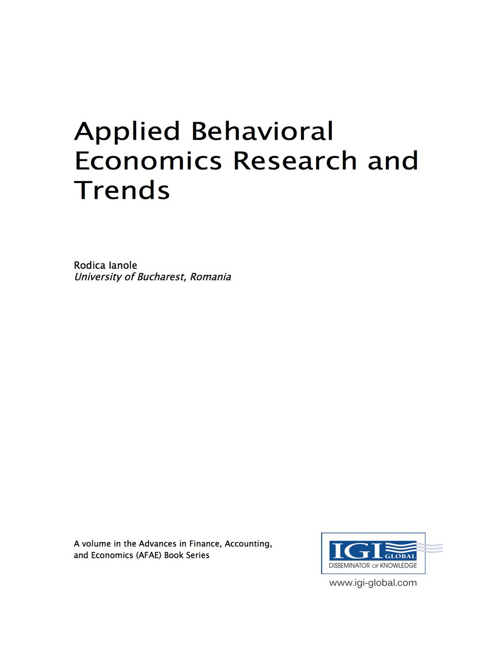 Applied Behavioral Economics Research and Trends â€“ PDF/EPUB Version Downloadable