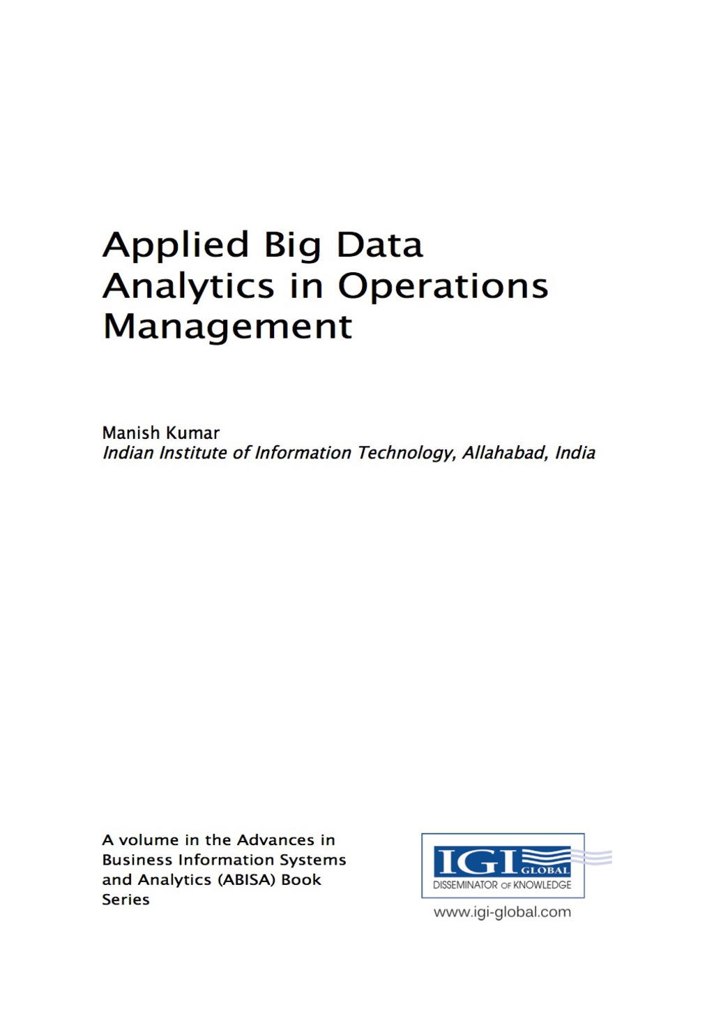 Applied Big Data Analytics in Operations Management â€“ PDF/EPUB Version Downloadable
