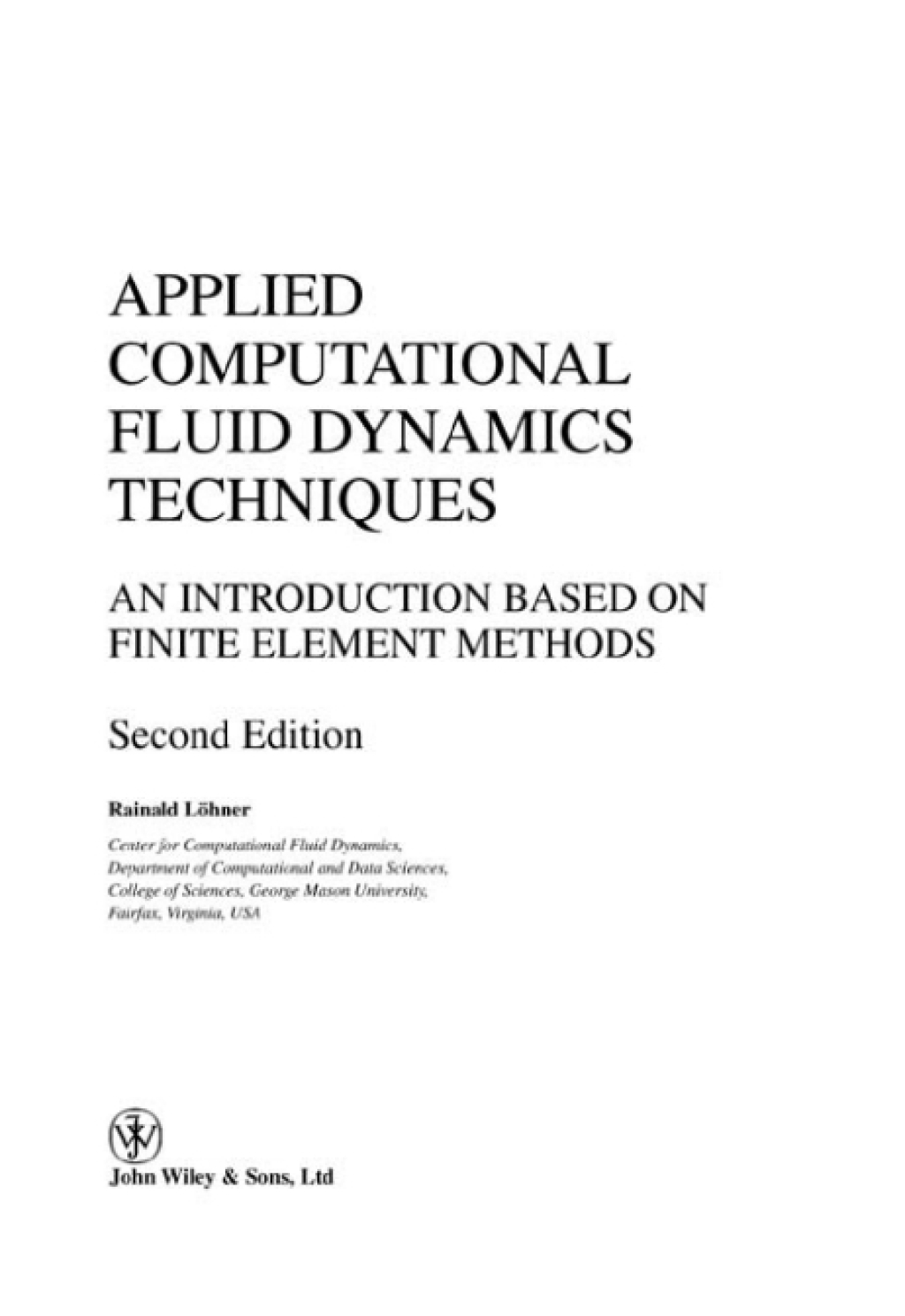 Applied Computational Fluid Dynamics Techniques An Introduction Based ...