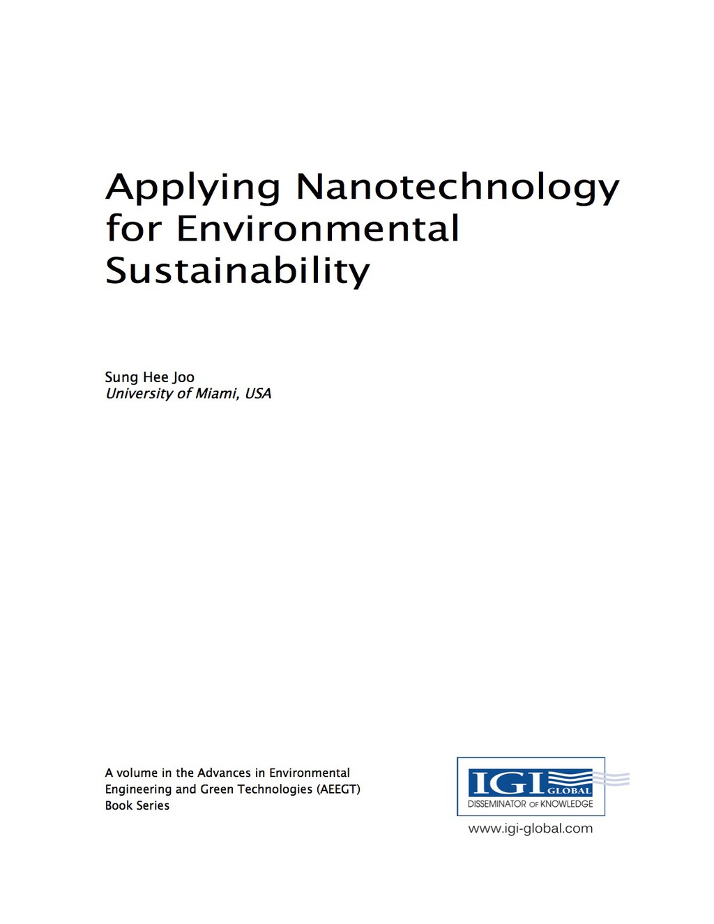 Applying Nanotechnology for Environmental Sustainability â€“ PDF/EPUB Version Downloadable