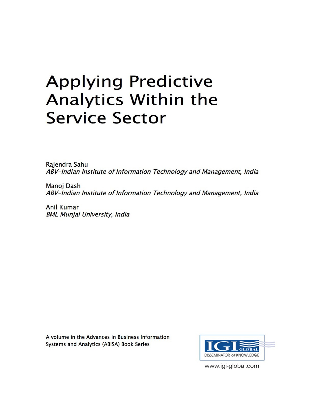 Applying Predictive Analytics Within the Service Sector â€“ PDF/EPUB Version Downloadable