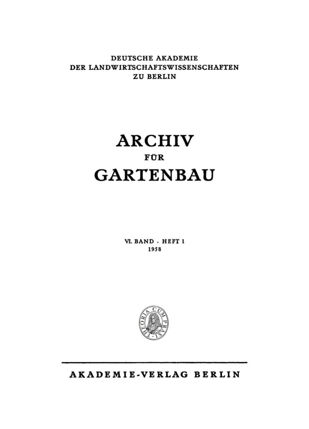 Archiv fÃ¼r Gartenbau. Band 6, Heft 1 1st Edition â€“ PDF/EPUB Version Downloadable