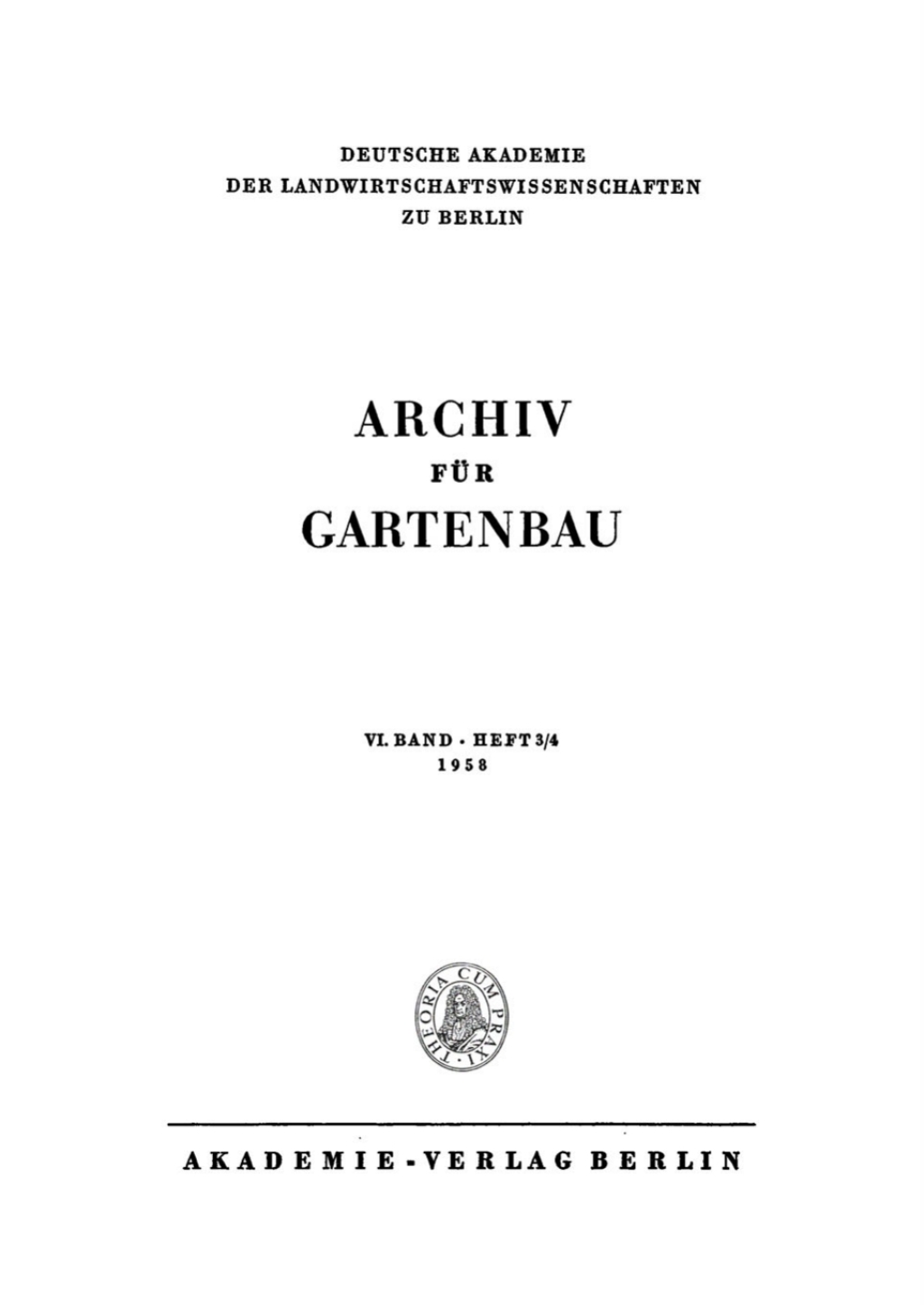 Archiv fÃ¼r Gartenbau. Band 6, Heft 3/4 1st Edition â€“ PDF/EPUB Version Downloadable
