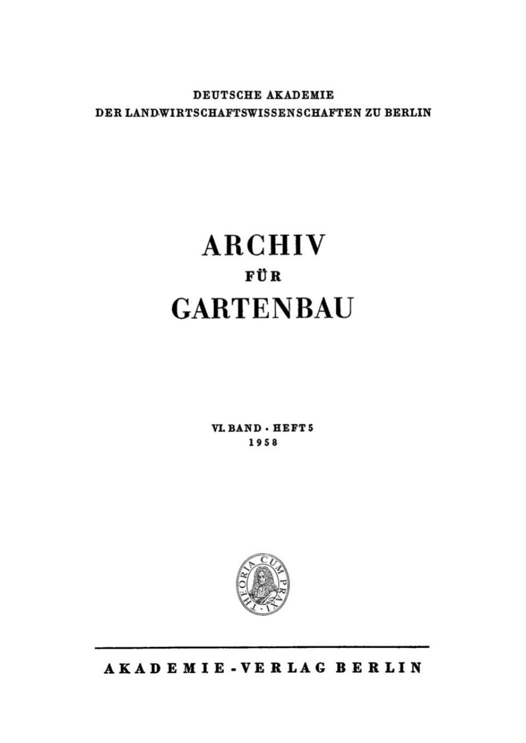 Archiv fÃ¼r Gartenbau. Band 6, Heft 5 1st Edition â€“ PDF/EPUB Version Downloadable