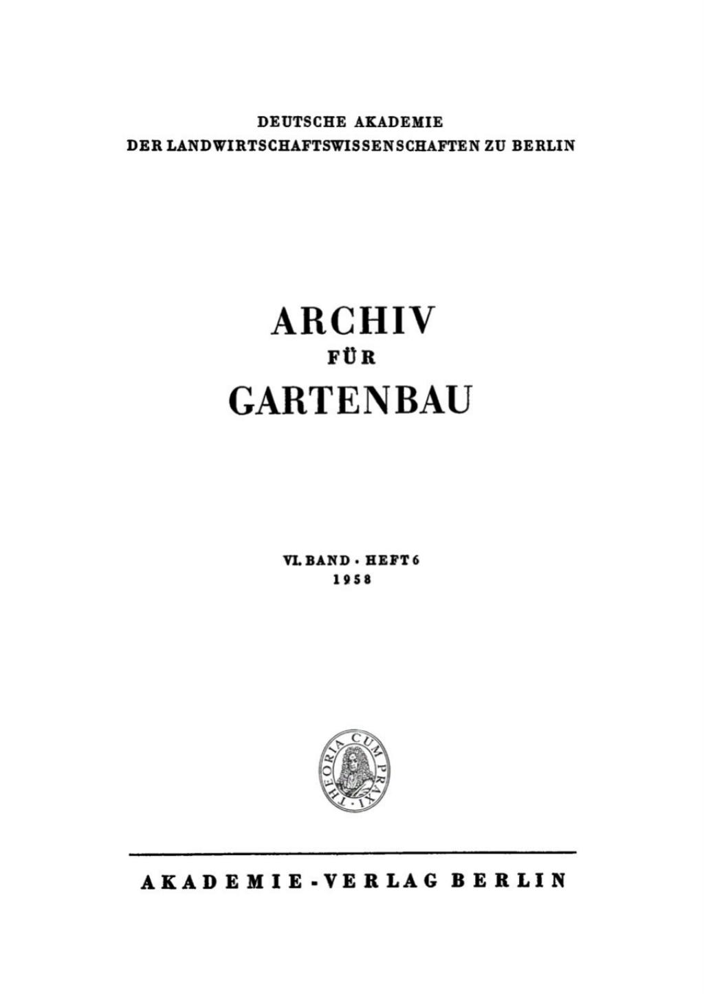 Archiv fÃ¼r Gartenbau. Band 6, Heft 6 1st Edition â€“ PDF/EPUB Version Downloadable