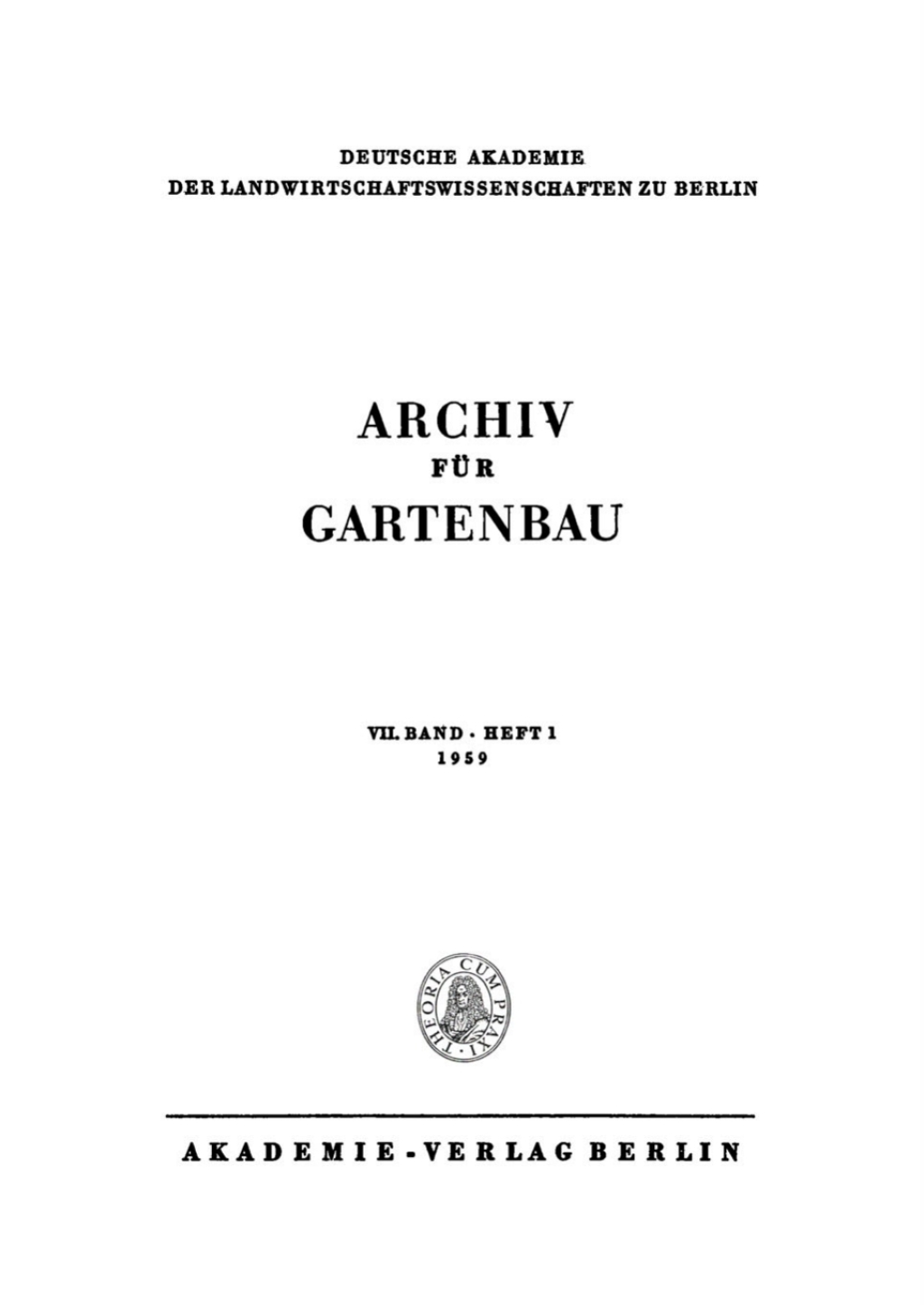 Archiv fÃ¼r Gartenbau. Band 7, Heft 1 1st Edition â€“ PDF/EPUB Version Downloadable