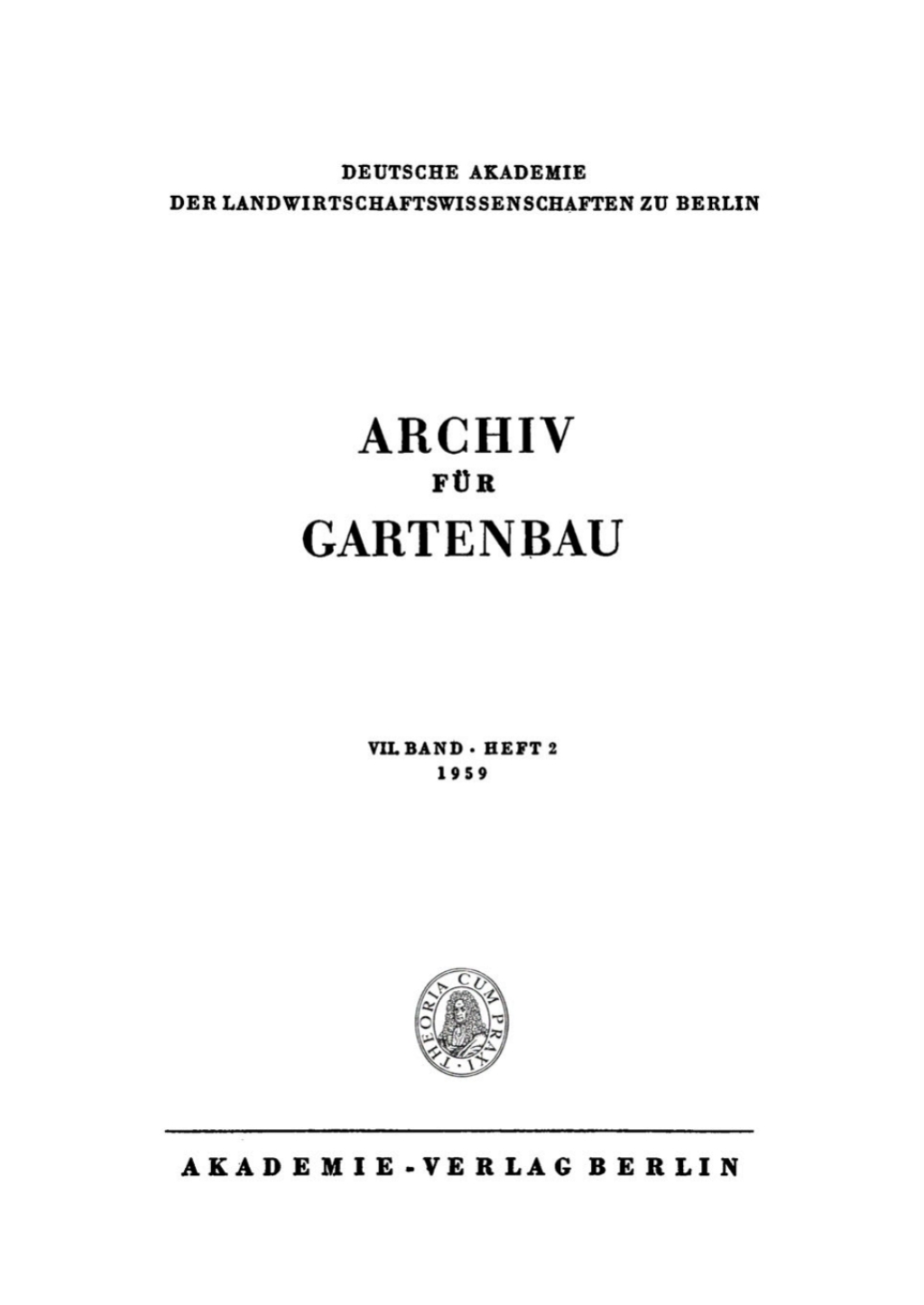 Archiv fÃ¼r Gartenbau. Band 7, Heft 2 1st Edition â€“ PDF/EPUB Version Downloadable