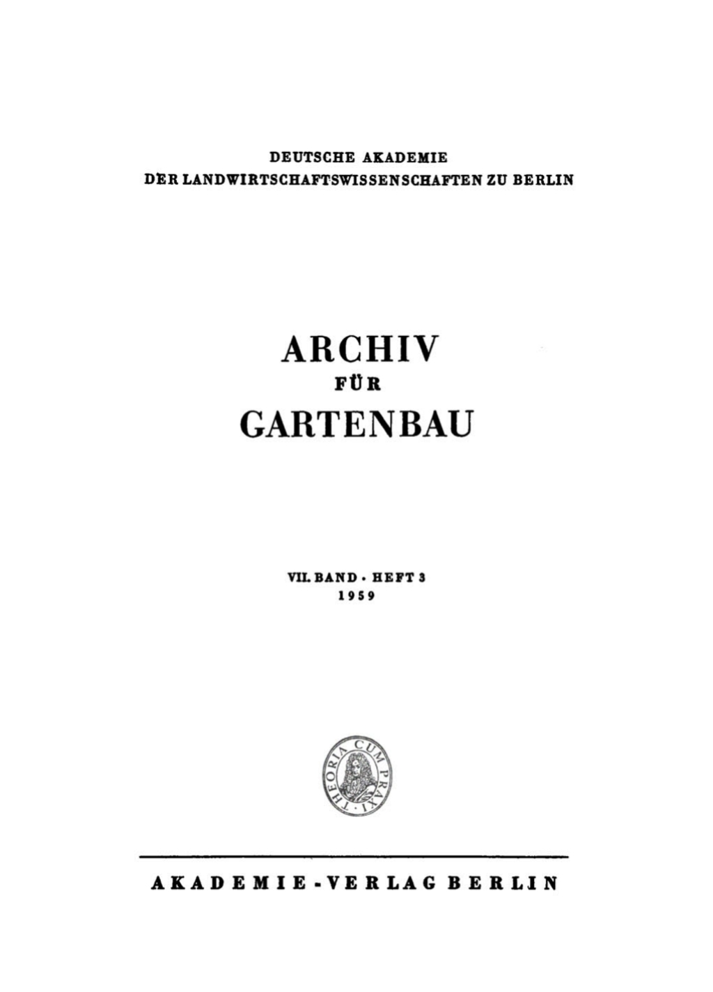 Archiv fÃ¼r Gartenbau. Band 7, Heft 3 1st Edition â€“ PDF/EPUB Version Downloadable