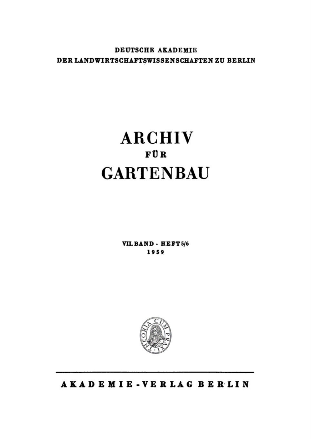 Archiv fÃ¼r Gartenbau. Band 7, Heft 5/6 1st Edition â€“ PDF/EPUB Version Downloadable