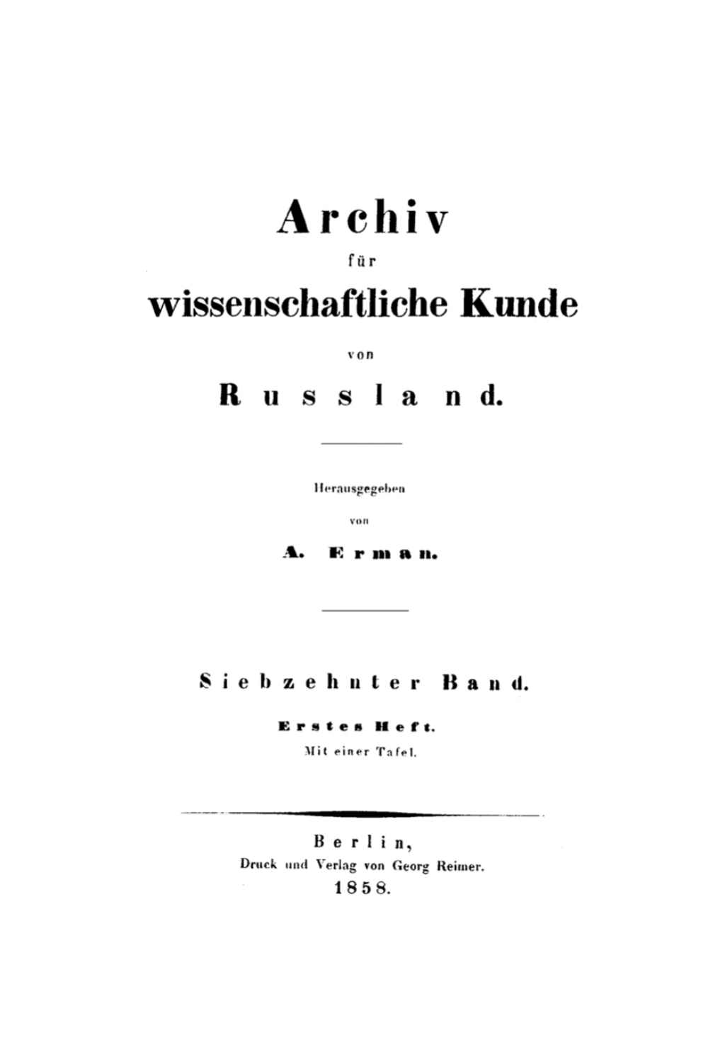 Archiv fÃ¼r wissenschaftliche Kunde von Russland. Band 17 1st Edition â€“ PDF/EPUB Version Downloadable