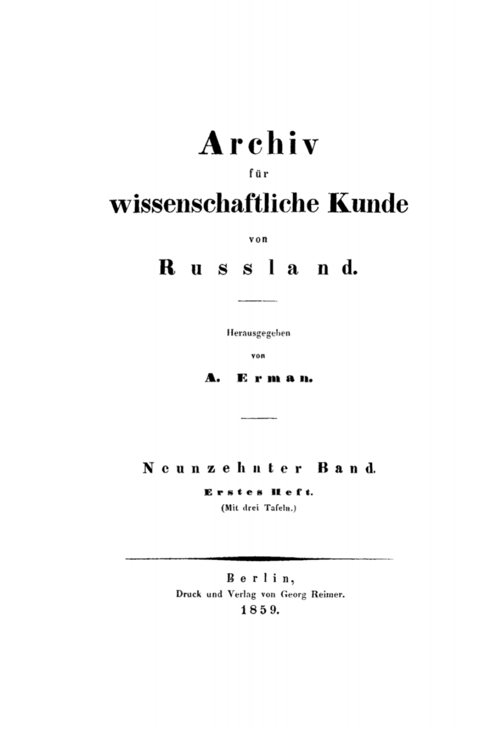 Archiv fÃ¼r wissenschaftliche Kunde von Russland. Band 19 1st Edition â€“ PDF/EPUB Version Downloadable