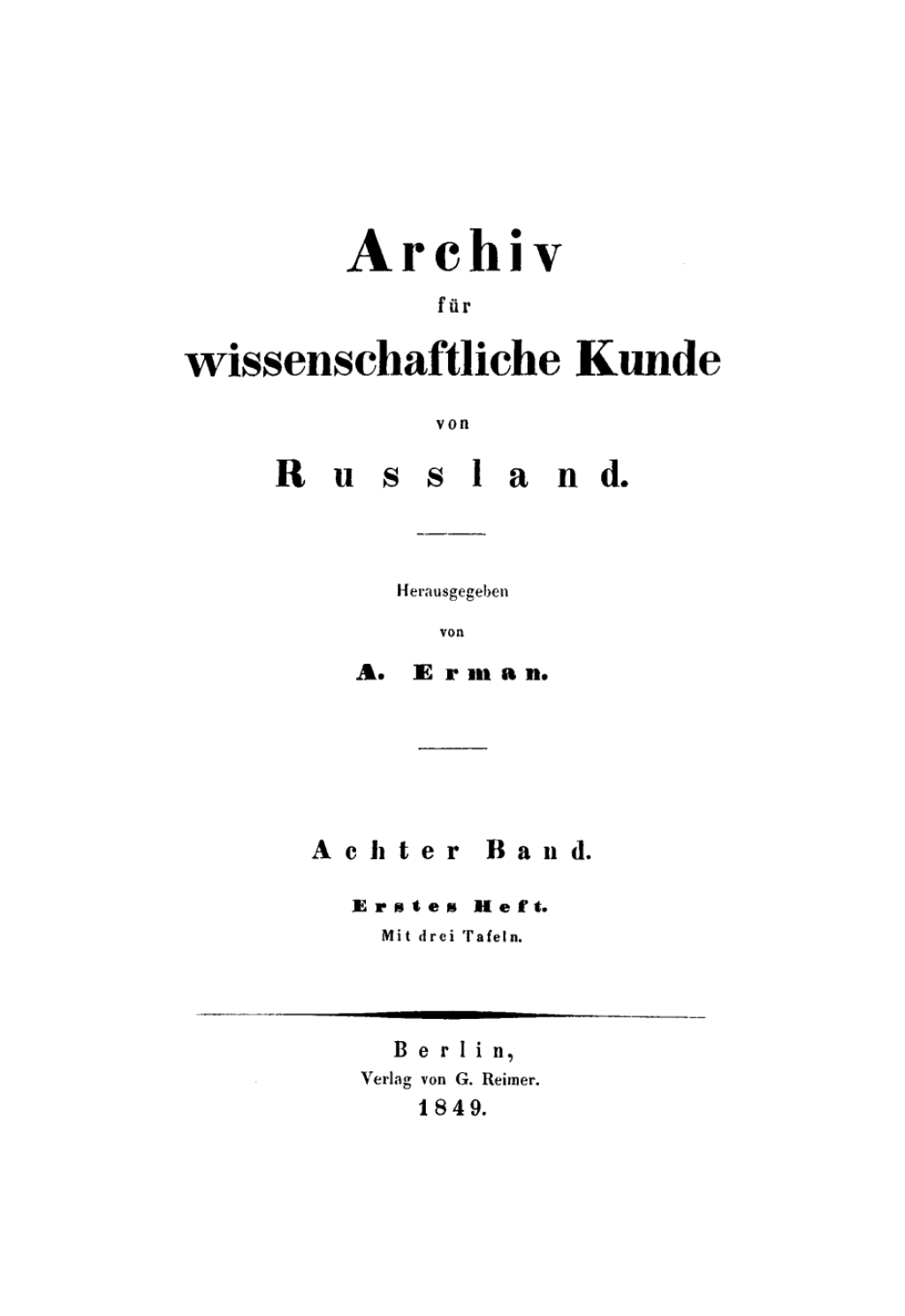 Archiv fÃ¼r wissenschaftliche Kunde von Russland. Band 8 1st Edition â€“ PDF/EPUB Version Downloadable