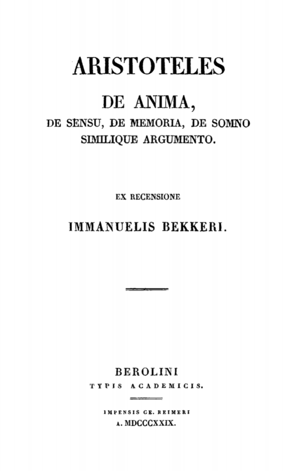 Aristoteles de anima, de sensu, de memoria, de somno similique argumento 1st Edition â€“ PDF/EPUB Version Downloadable