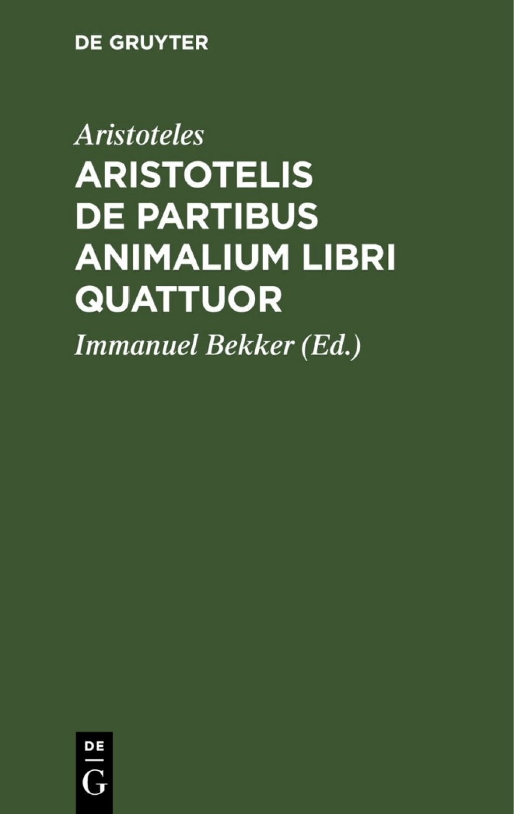 Aristotelis de partibus animalium libri quattuor 1st Edition â€“ PDF/EPUB Version Downloadable