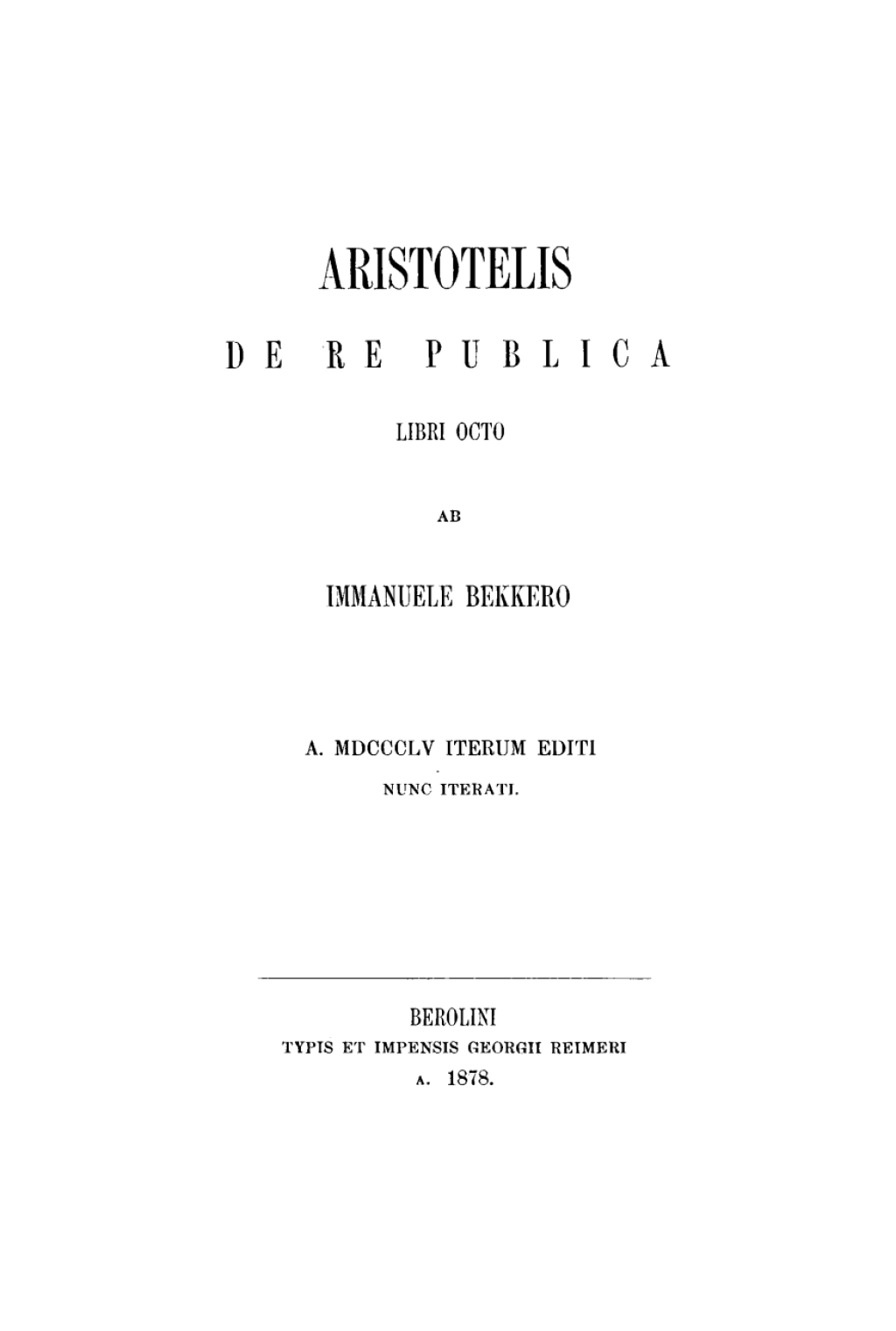 Aristotelis de re publica libri octo 1st Edition â€“ PDF/EPUB Version Downloadable