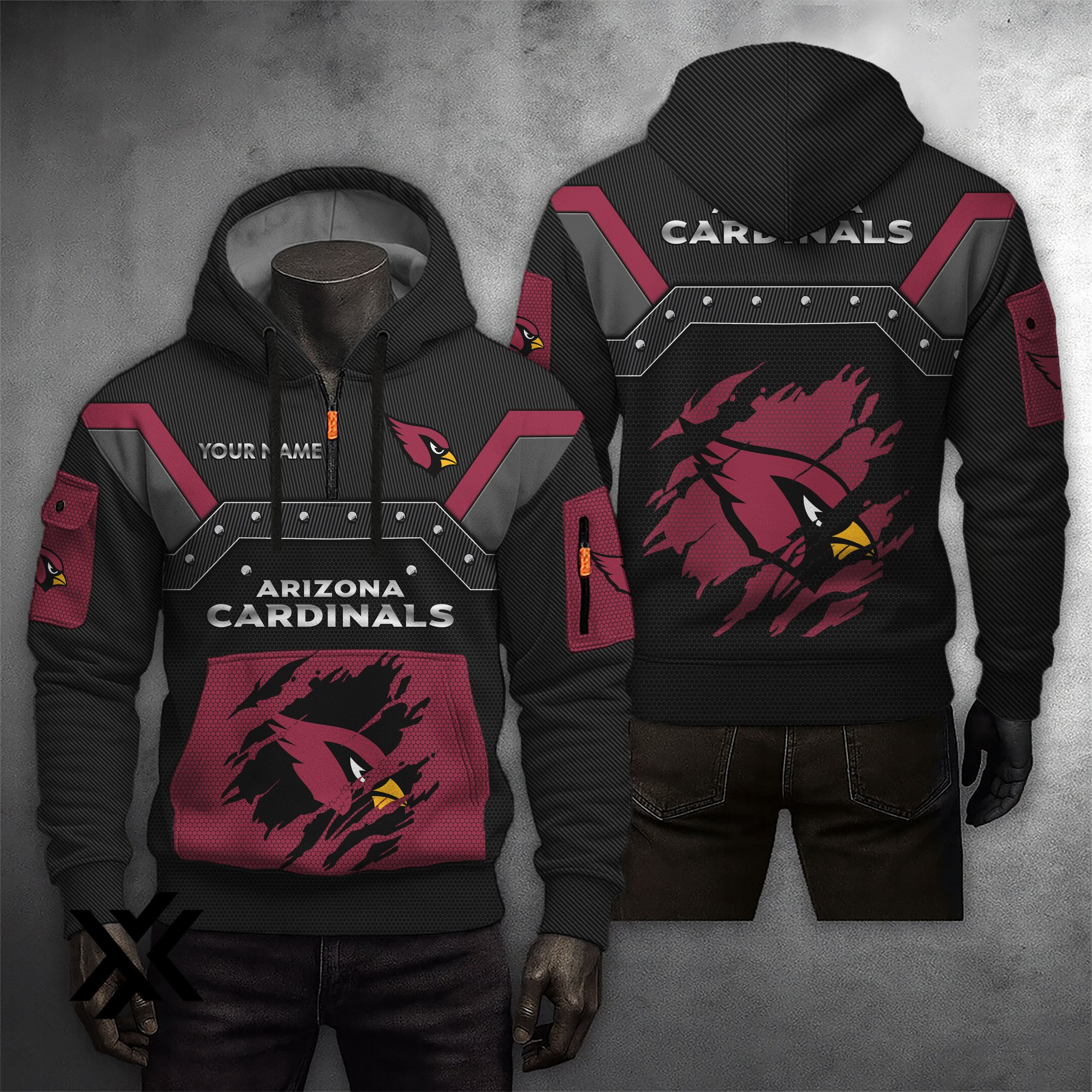 Arizona Cardinals Half-Zip Hoodie