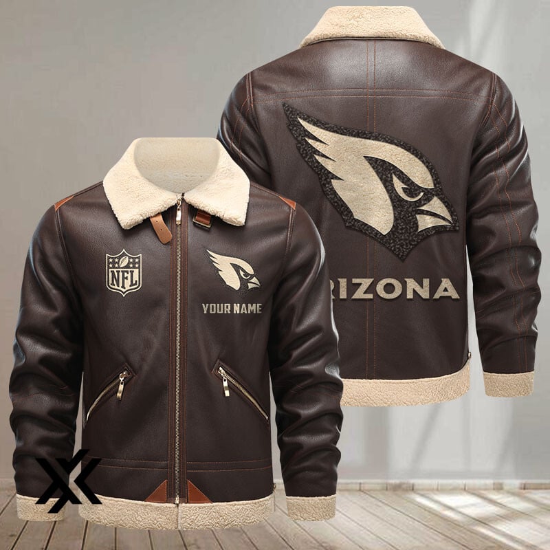 Arizona Cardinals Men's Pilot Leather Jacket