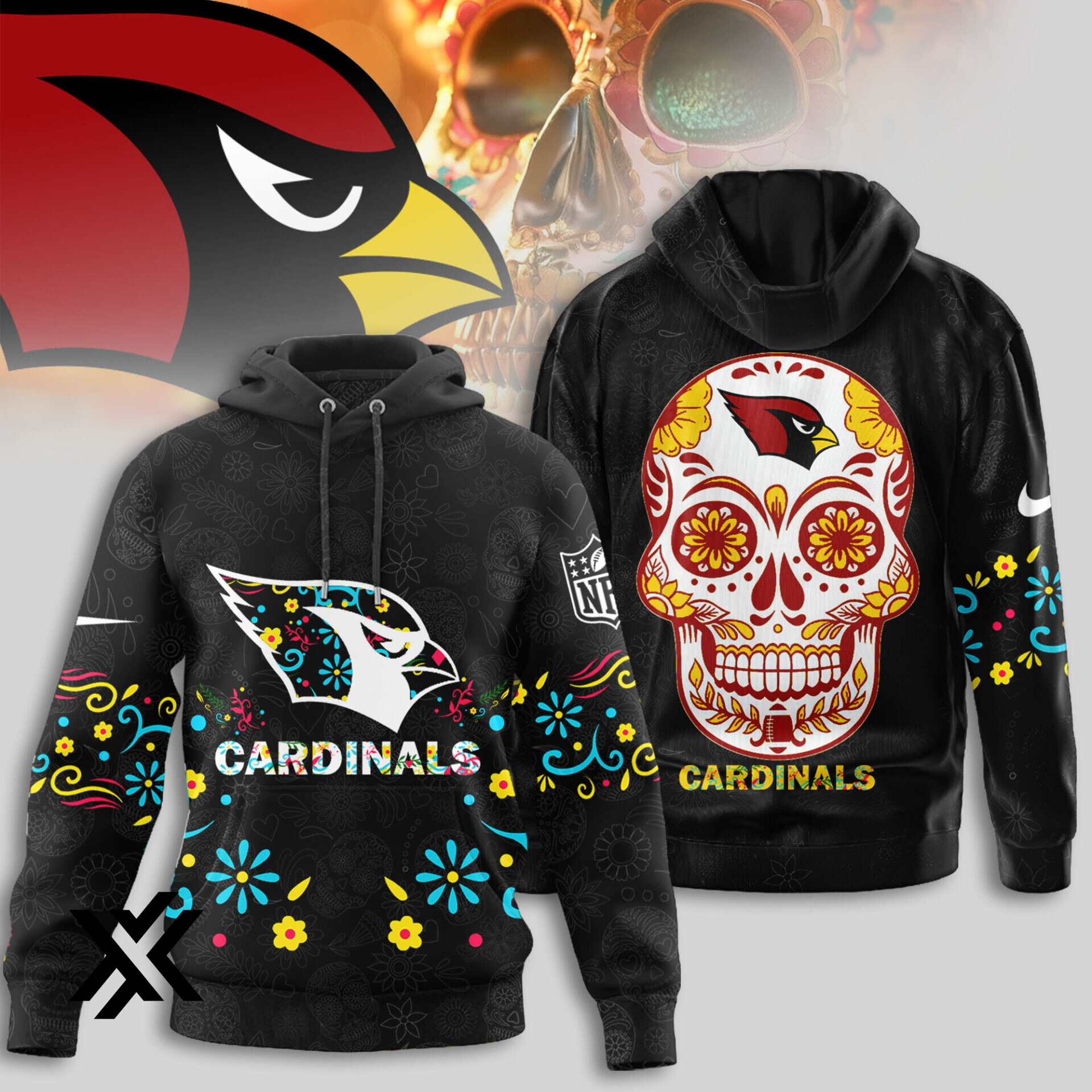 Arizona Cardinals NFL Dia de los Muertos Limited Hoodie