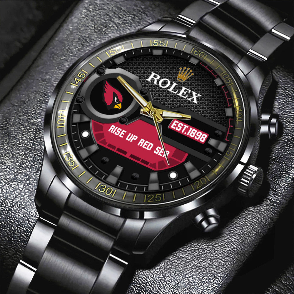 Arizona Cardinals Rolex Black Stainless Steel Watch