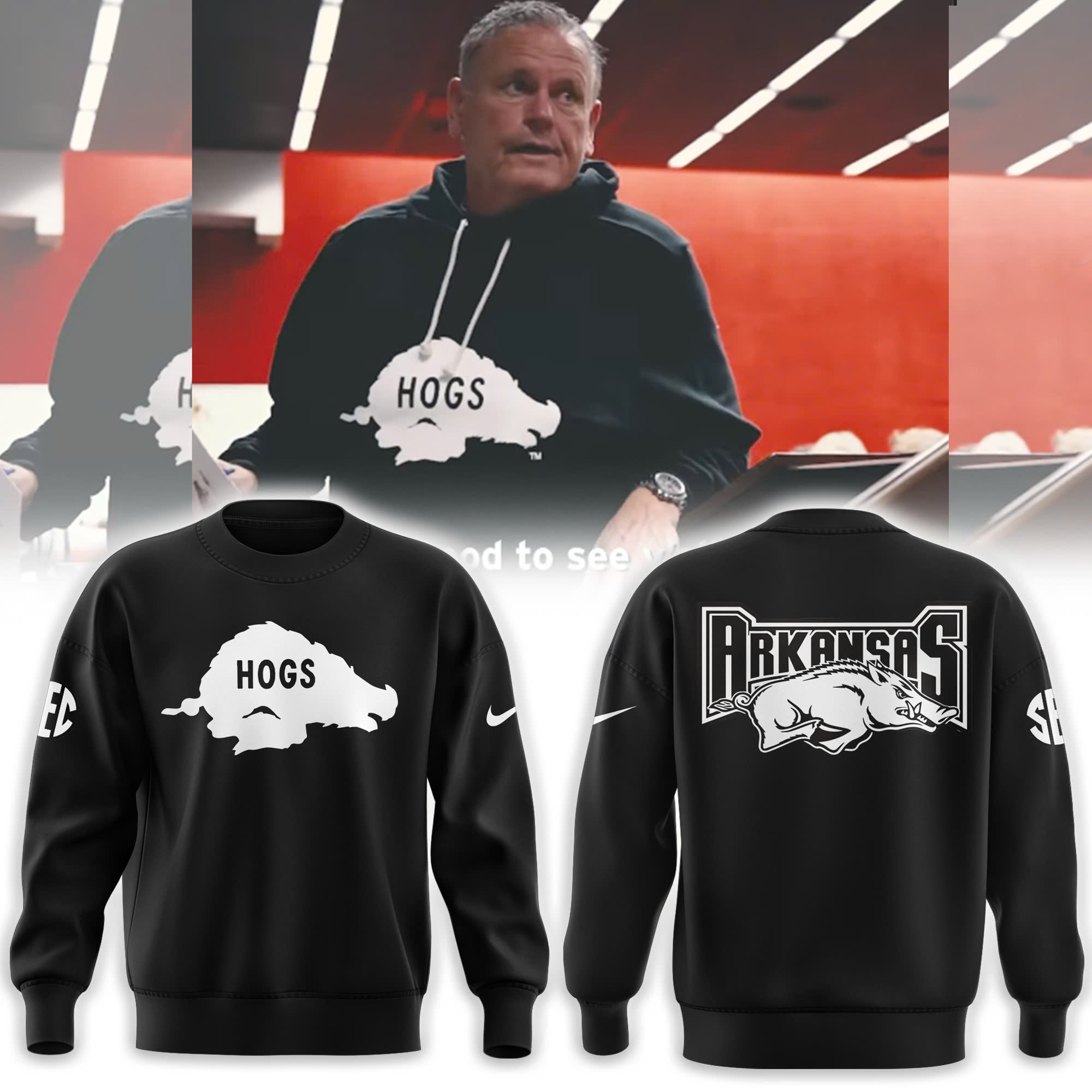 Arkansas Razorbacks HOGS Combo Sweater