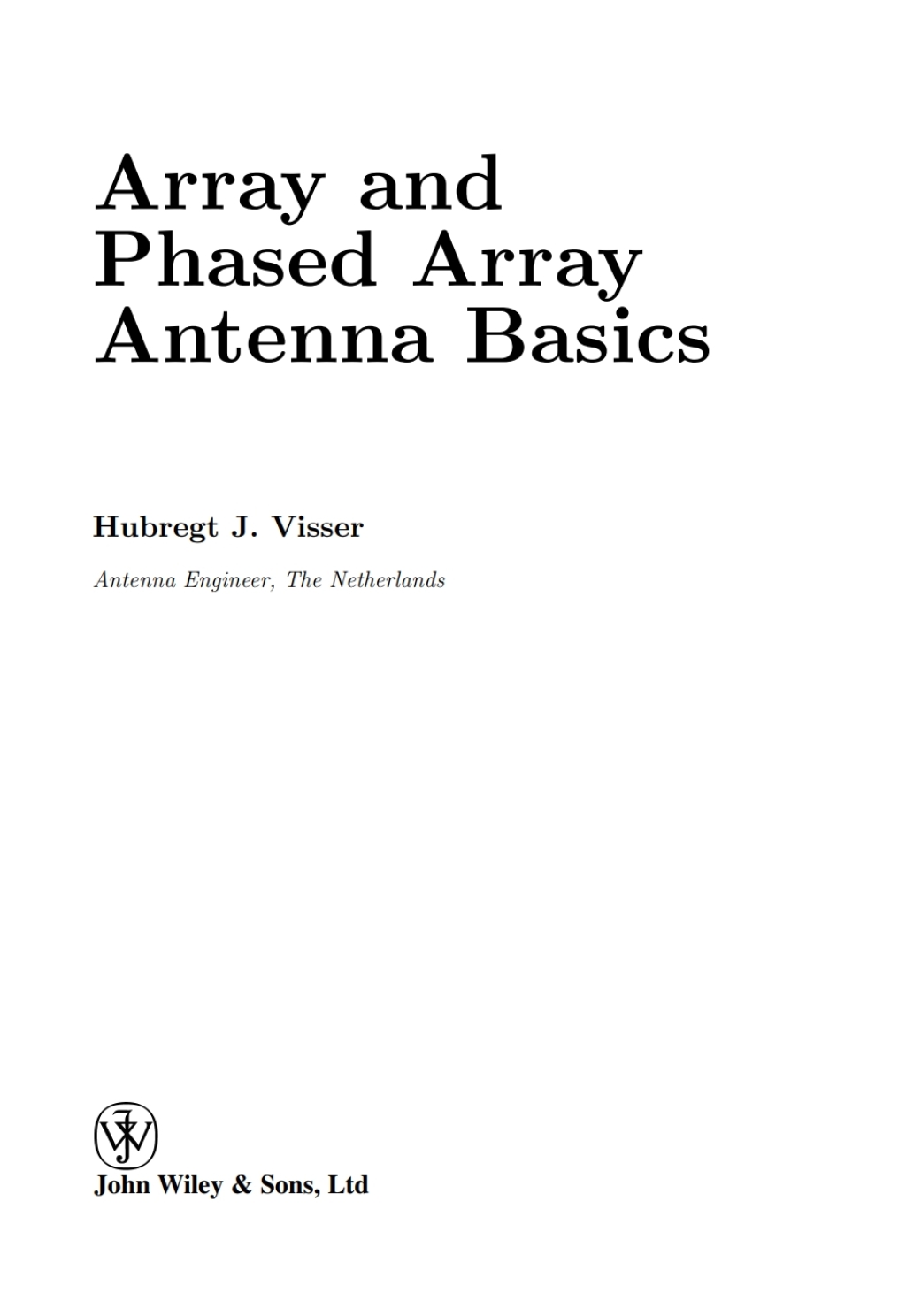 Array and Phased Array Antenna Basics 1st Edition â€“ PDF/EPUB Version Downloadable