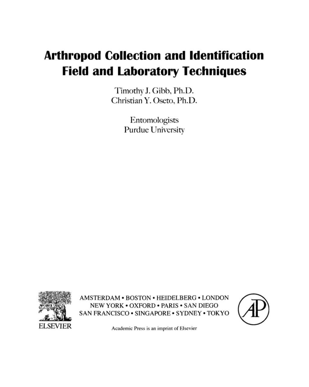 Arthropod Collection and Identification: Laboratory and Field Techniques  â€“ PDF/EPUB Version Downloadable