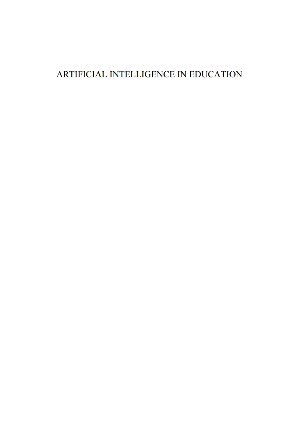 Artificial Intelligence in Education Building Learning Systems that ...