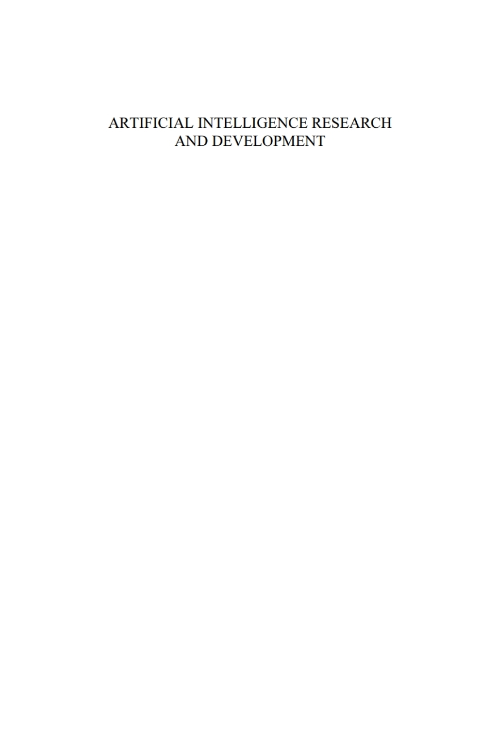 Artificial Intelligence Research and Development Recent Advances and Applications 1st Edition â€“ PDF/EPUB Version Downloadable