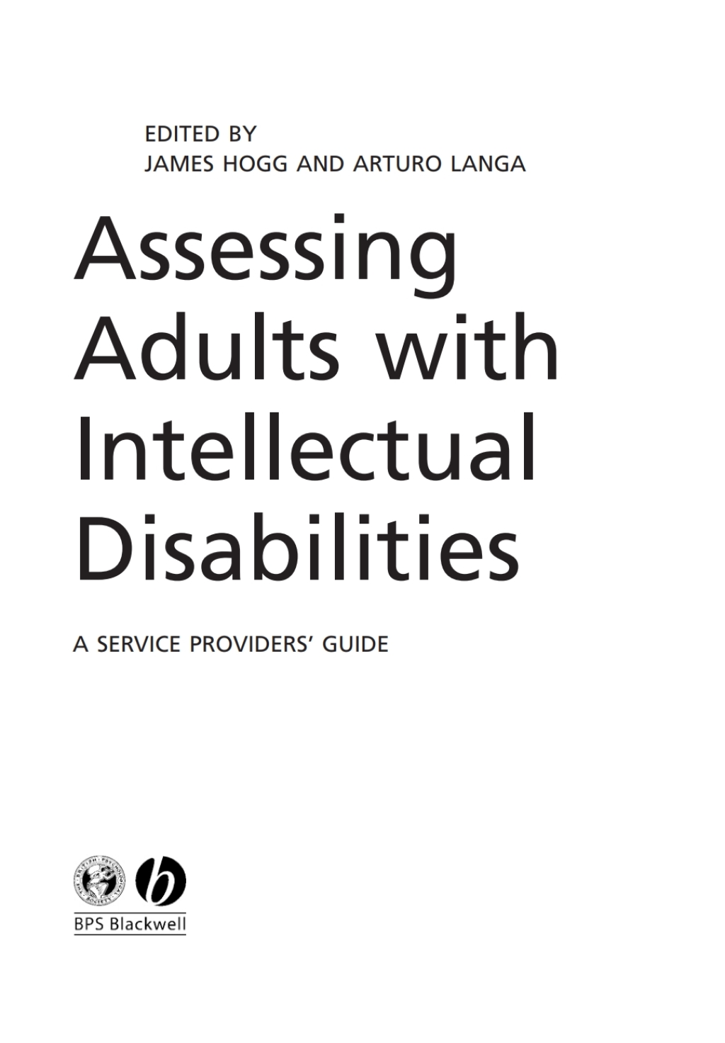 Assessing Adults with Intellectual Disabilities A Service Provider's Guide 1st Edition â€“ PDF/EPUB Version Downloadable