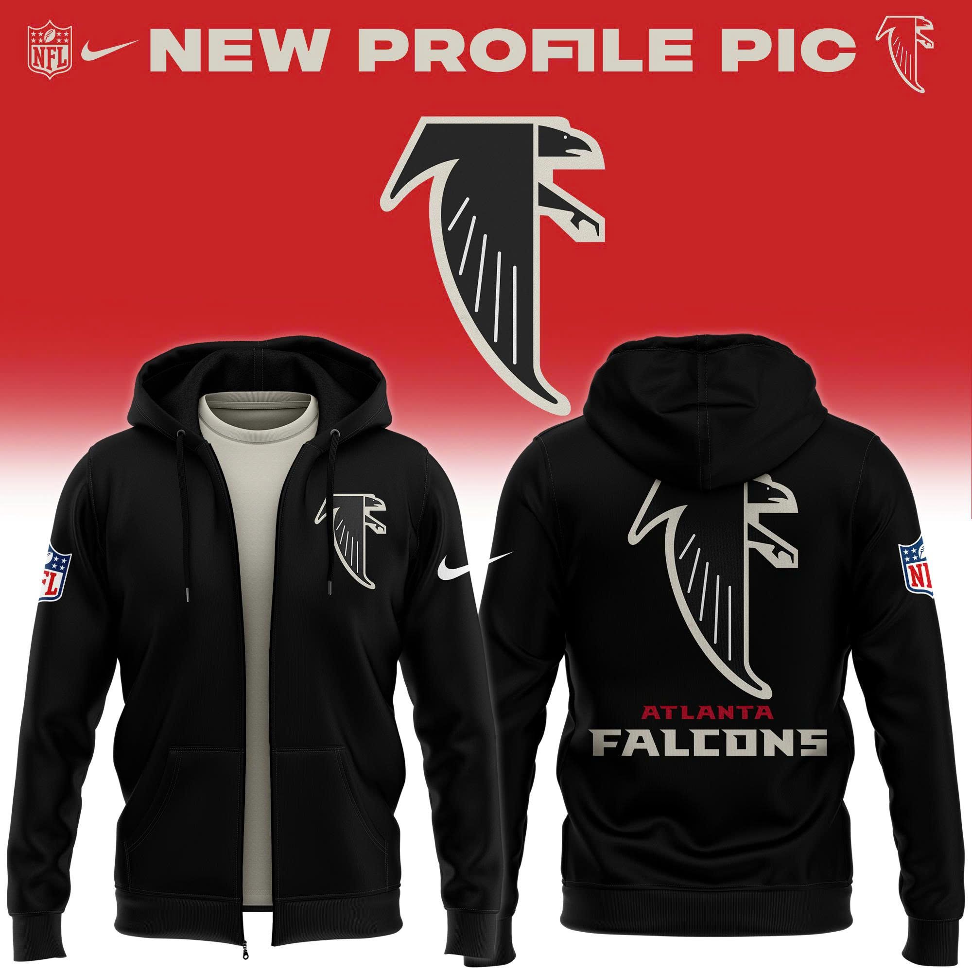 Atlanta Falcons Black New Profile Pic Full-Zip Hoodie 2025