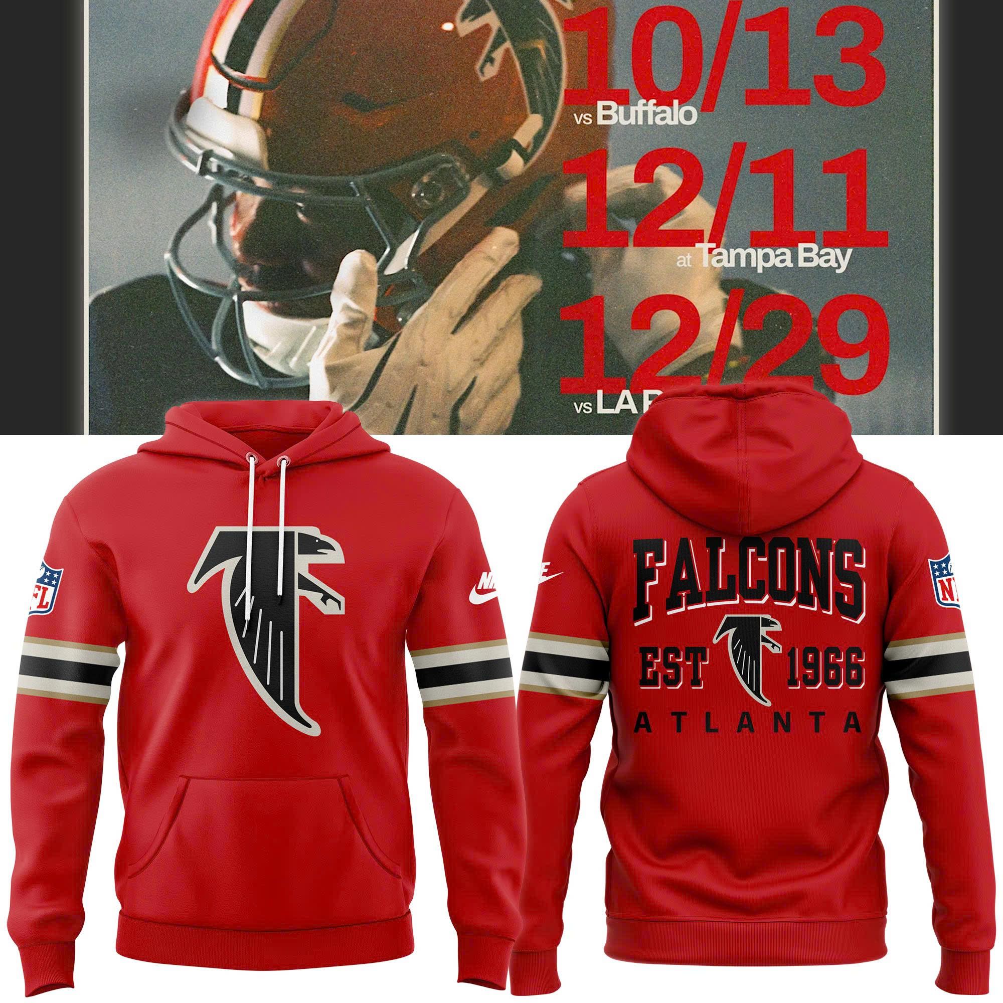 Atlanta Falcons Men's Nike Red Throwback Fan Hoodie 2025