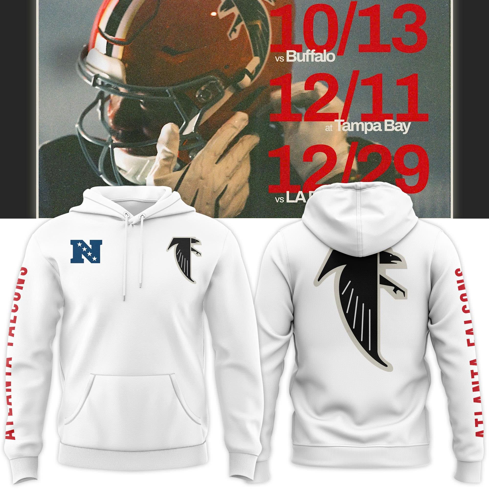 Atlanta Falcons Men's Nike White Throwback Fan Hoodie 2025